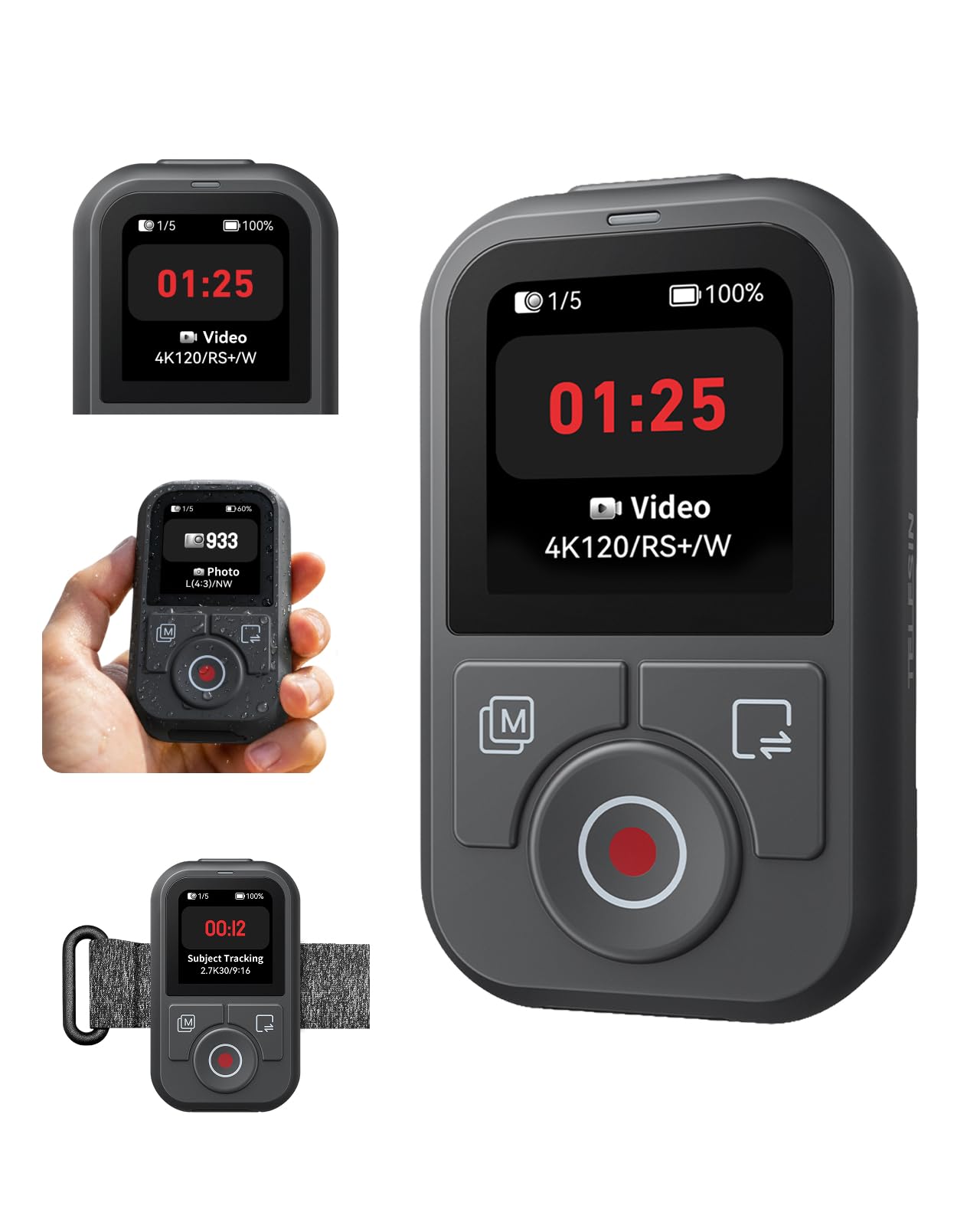Photo 1 of TELESIN T13 Bluetooth Waterproof Remote for DJI Osmo Action 6 5 Pro 4 & Osmo 360, 1.4'' HD Color Screen, 50m Wireless Control, One-Press Wake & Shooting, 8-Hour Battery with Adjustable Wrist Strap