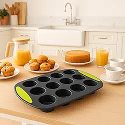 Forma de Silicone com 12 Cavidades – Assados Perfeitos e Sem Complicações