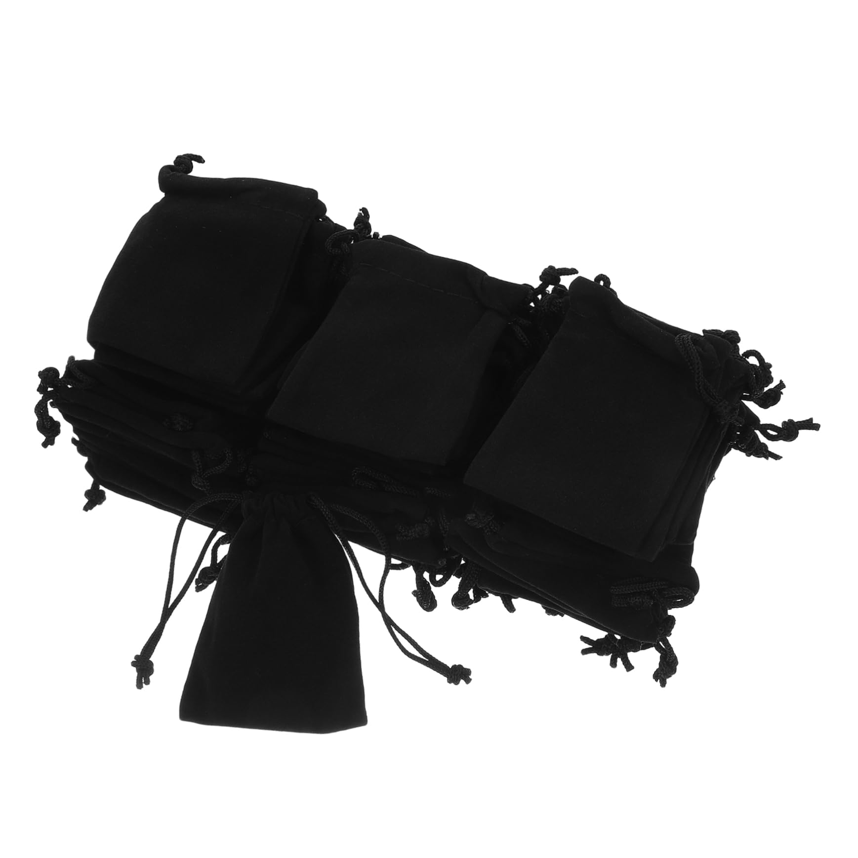 OSOLADY 50pcs Velvet Drawstring Pouches Black Storage Bags for Jewelry Eyewear and Essentials Cloth Bags with Drawstrings for Organizing Pens and Items