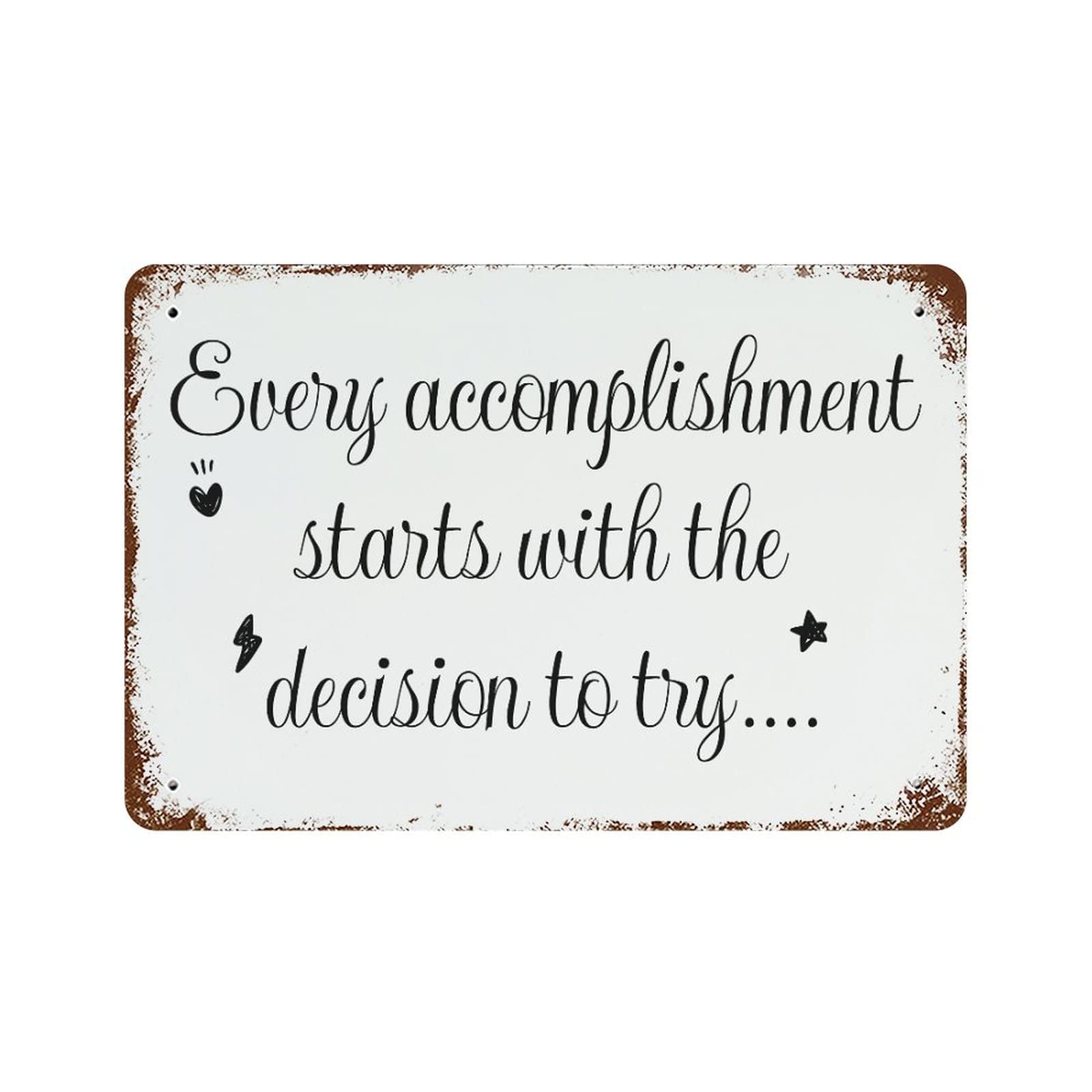Panneau vintage de haute qualité 30x46 cm avec inscription motivation durable