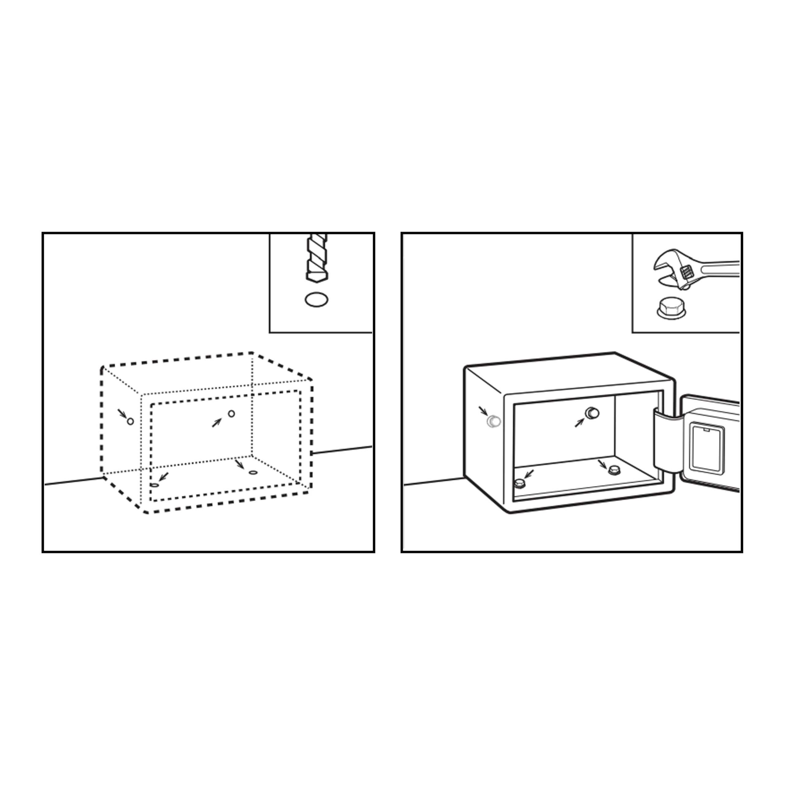 GENERIQUE - Tresor mit Zahlencode 4L - H.15 x B.20 x T.15 cm - Wandtresor - Code-Safe - 2 Sicherheitsschlüssel
