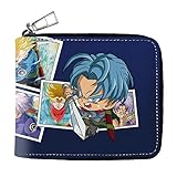 [witusu] ドラゴンボール 超サイヤ人 トランクス 財布 二つ折り 大容量 PUレザー 小銭入れ ファスナー付き 多機能 日常使い さいふ 男女兼用 子供用 カード収納 誕生日 プレゼント
