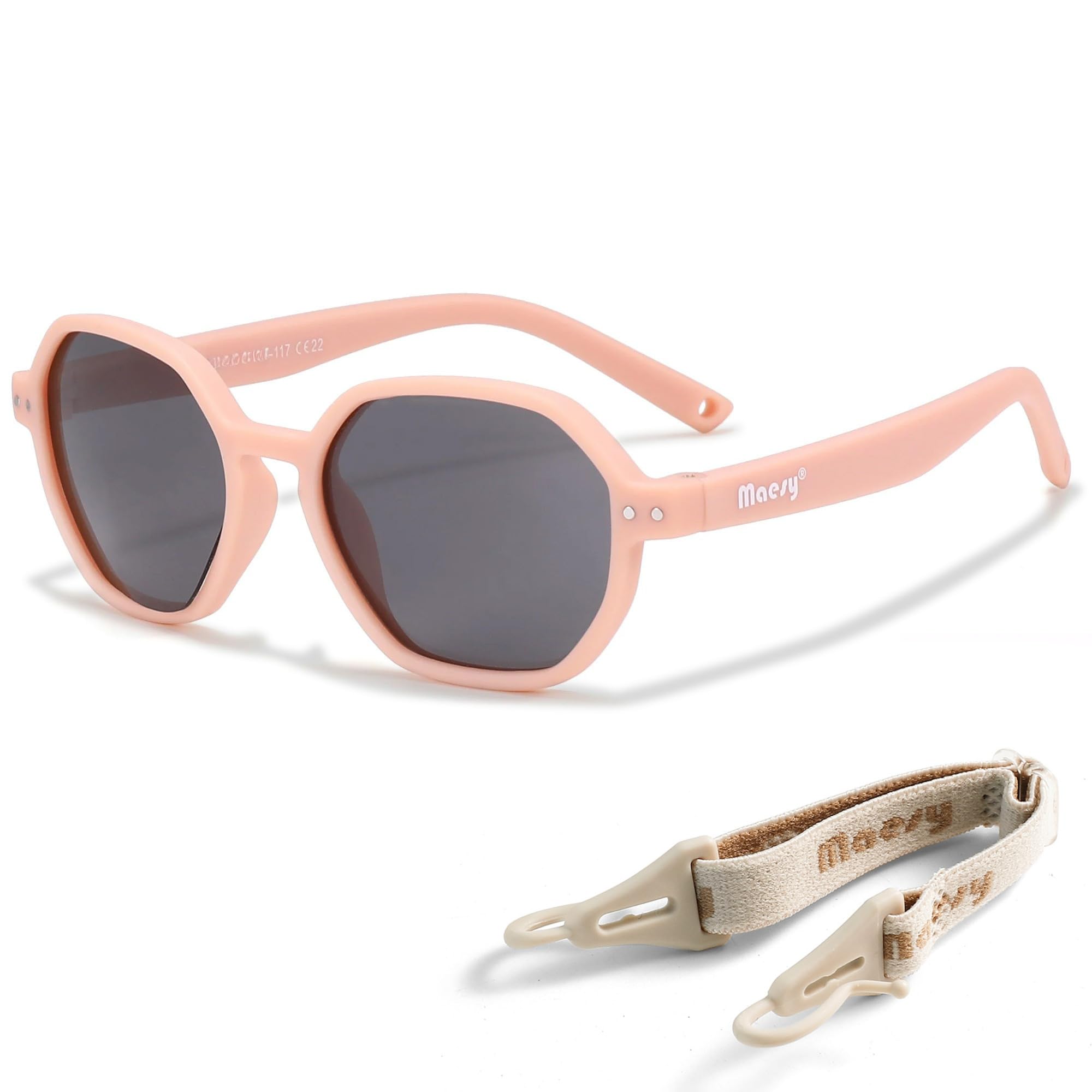 Kinder Sonnenbrille für Kleinkind und Baby - 1-3 Jahre - UV400 Polarisierter Schutz - Flexibler und Biegsamer Rahmen - Verstellbares Gummiband - Sichere und Bequeme Kindersonnenbrille - Yana