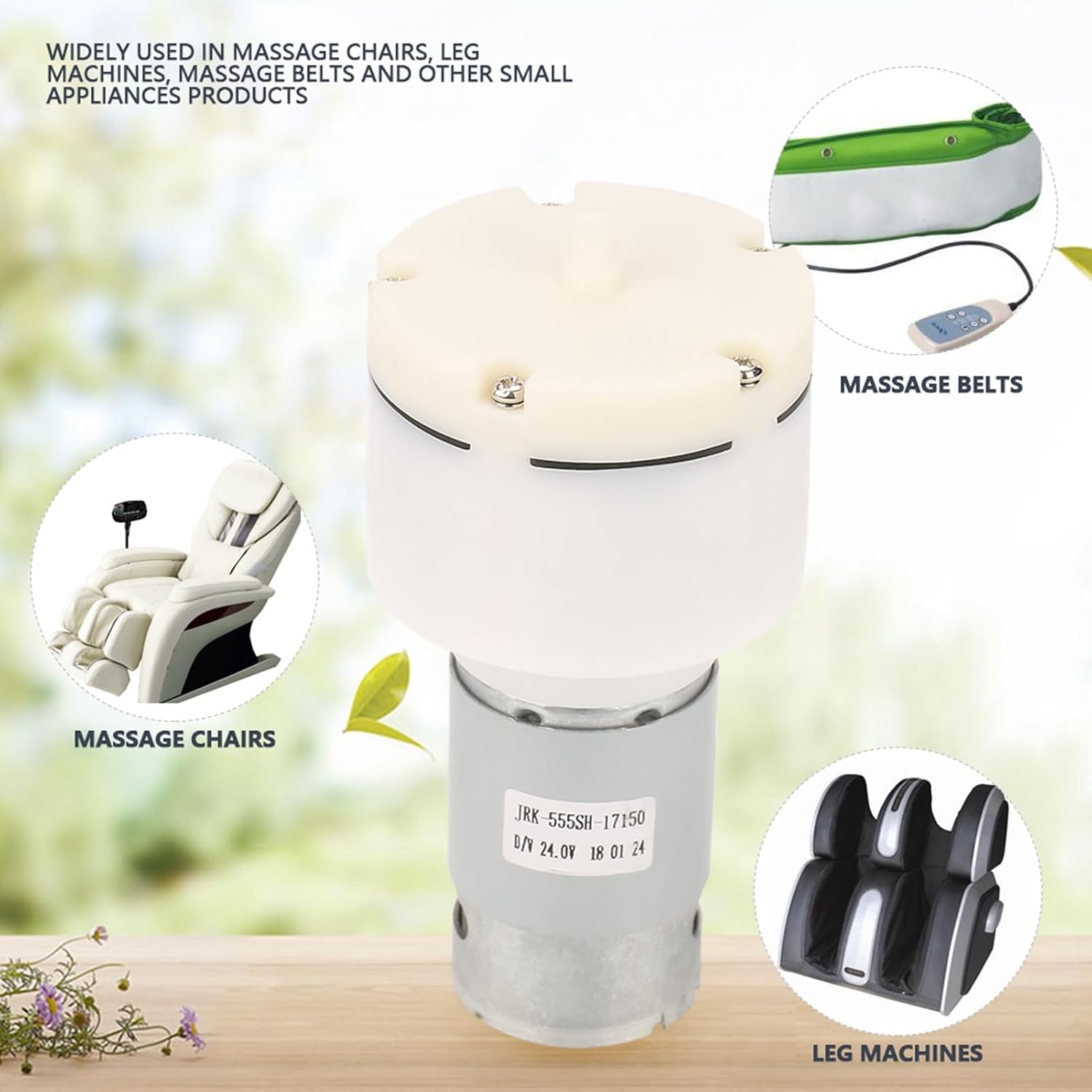 DC 24V Mini,Quick Fill Time,Nano Air Vacuum Suction Pump, High Efficiency and Low Noise for Massage Chairs, Leg Machines, Massage Belts and Other Small Appliances. Random Hole