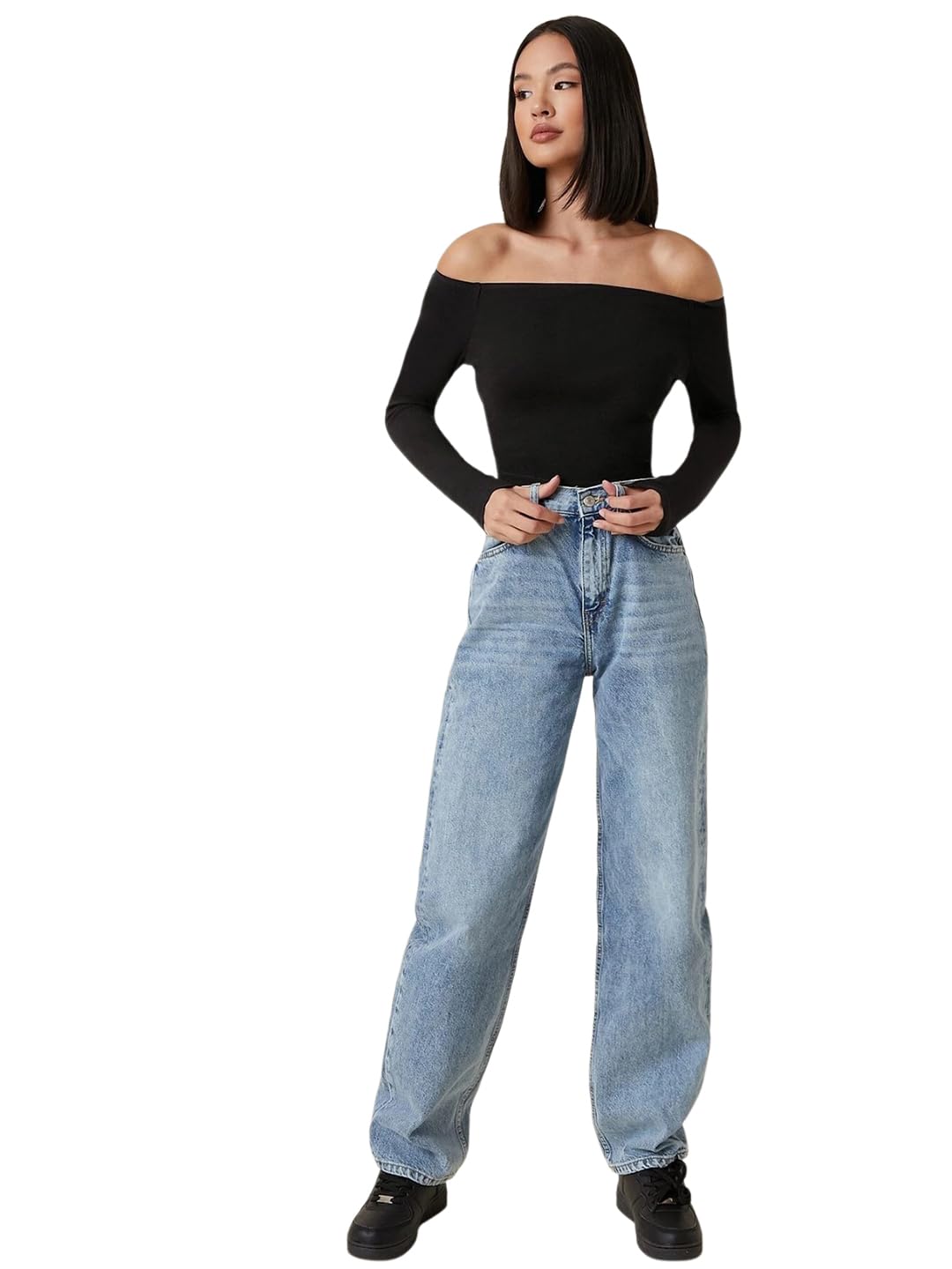 shewill Black Off Shoulder Polyester Crop Tank Top – Stylish and Comfortable-picture-38