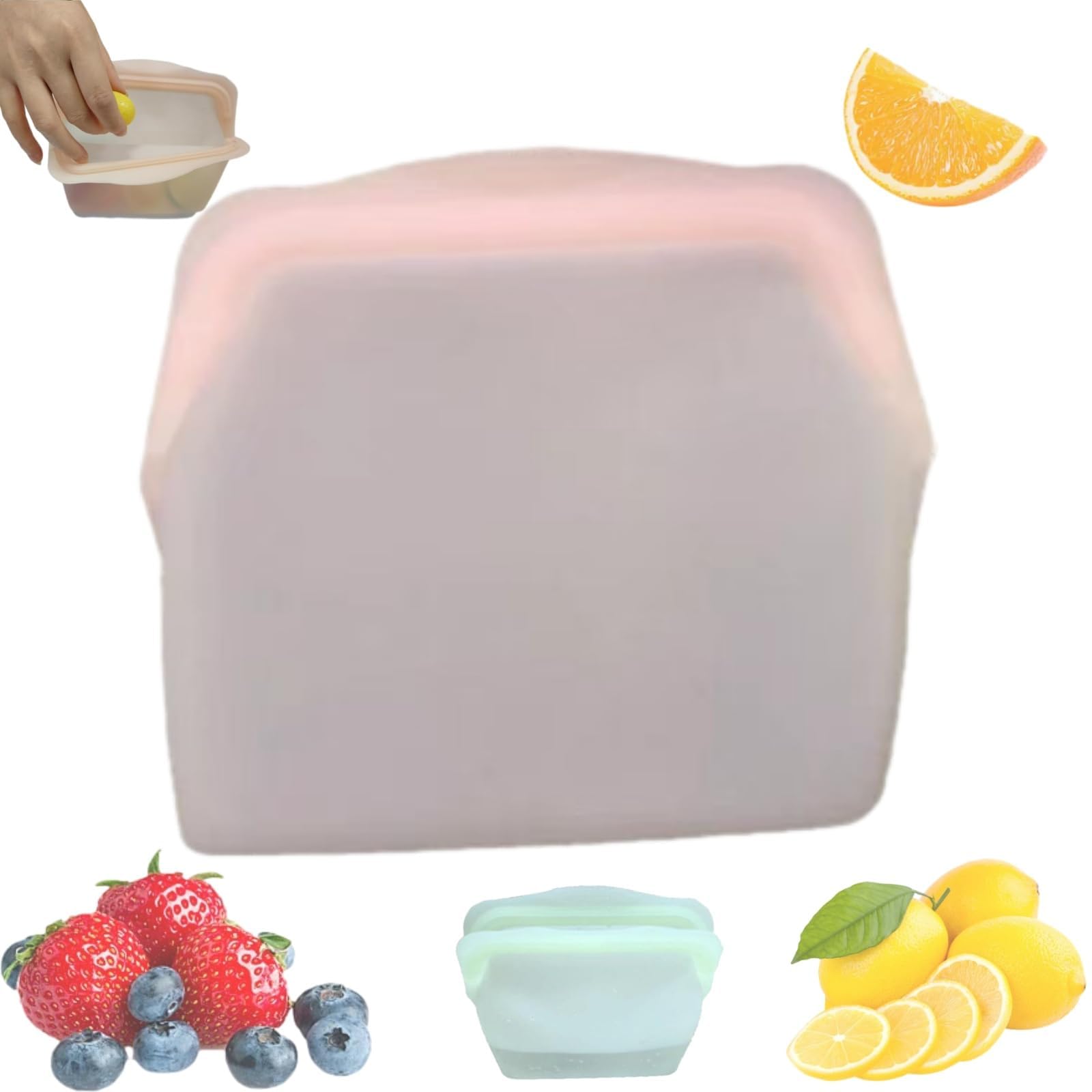 Sacchetti in silicone per alimenti, riutilizzabili, a prova di perdite, per congelatore verticale, a prova di odori, resistenti alle alte temperature (4 pezzi, 600 m)