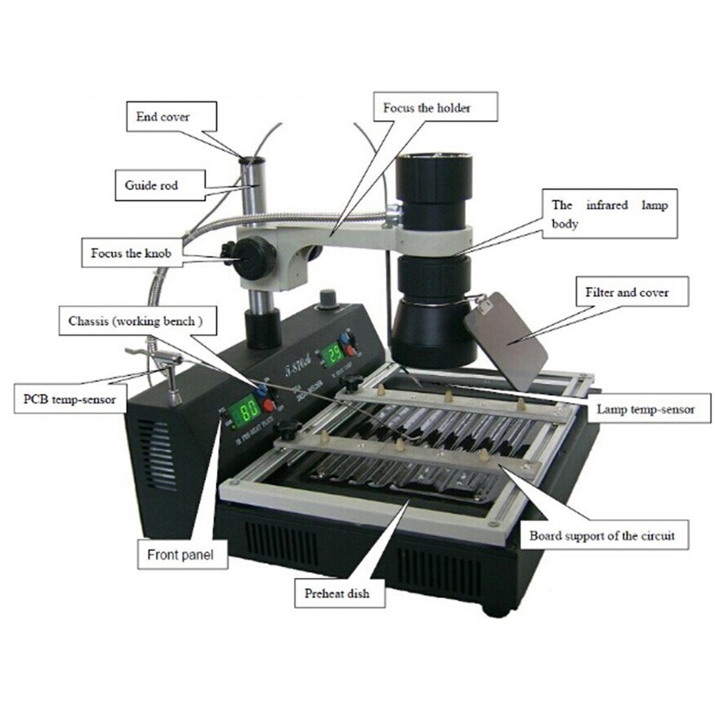 Rhegeneshop New 110V T870A BGA IRDA Iron Welder Infrared Heating Rework Soldering Station