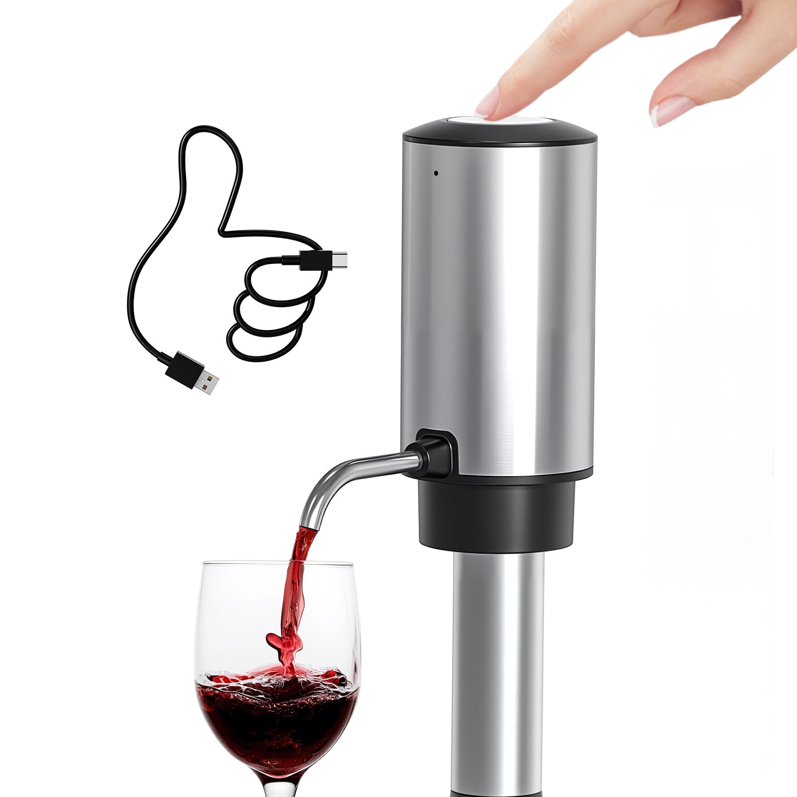 Aeratore & Dosatore elettrico per vino, 2 in 1 Decanter per vino automatici intelligenti, Opzione Regalo Perfetta per gli Amanti del Vino
