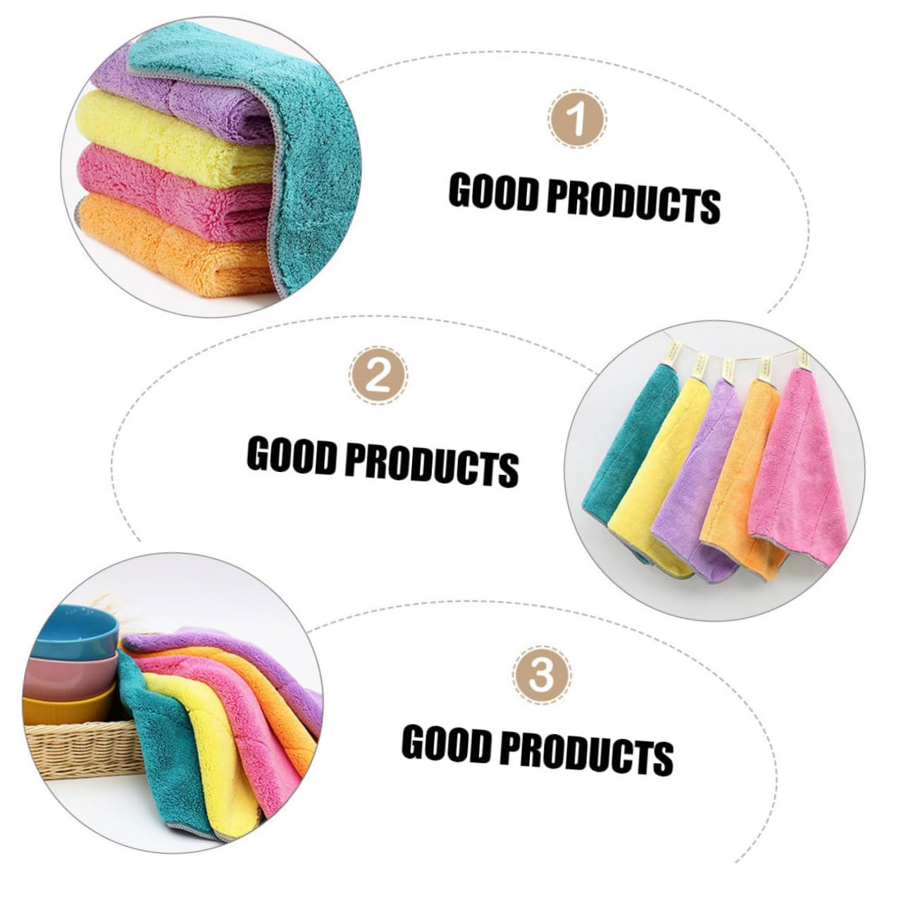VALICLUD 2 Series Paños De Cocina De Microfibra Absorbentes Y Resistentes para Limpieza De Vajilla para Hogar Y Utensilios De Cocina 5 Piezas X 2