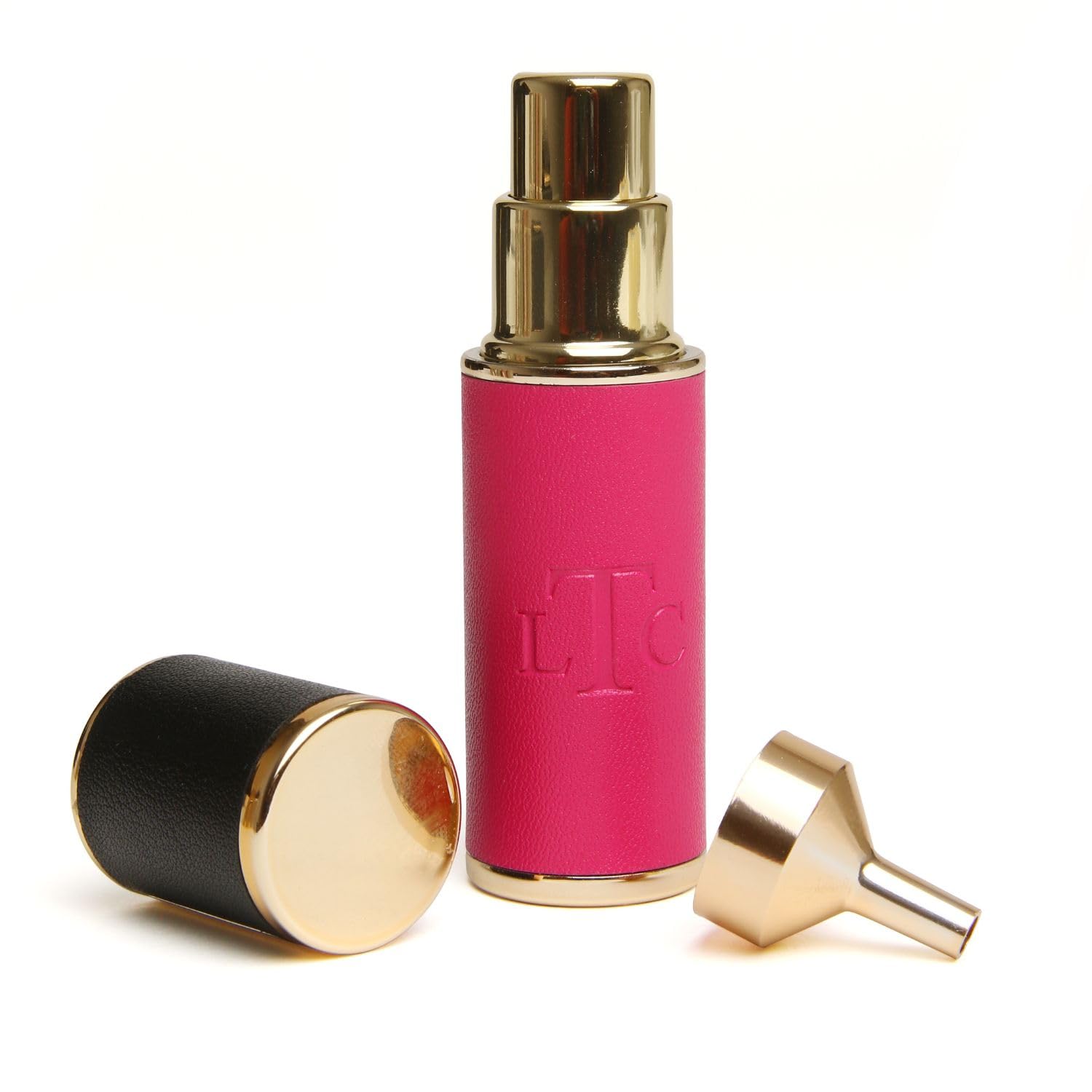 Alice Wheeler Perfume Atomiser, Refillable Perfume Bottle with Gift Box LTC London - Vegan Leather (Hot Pink)