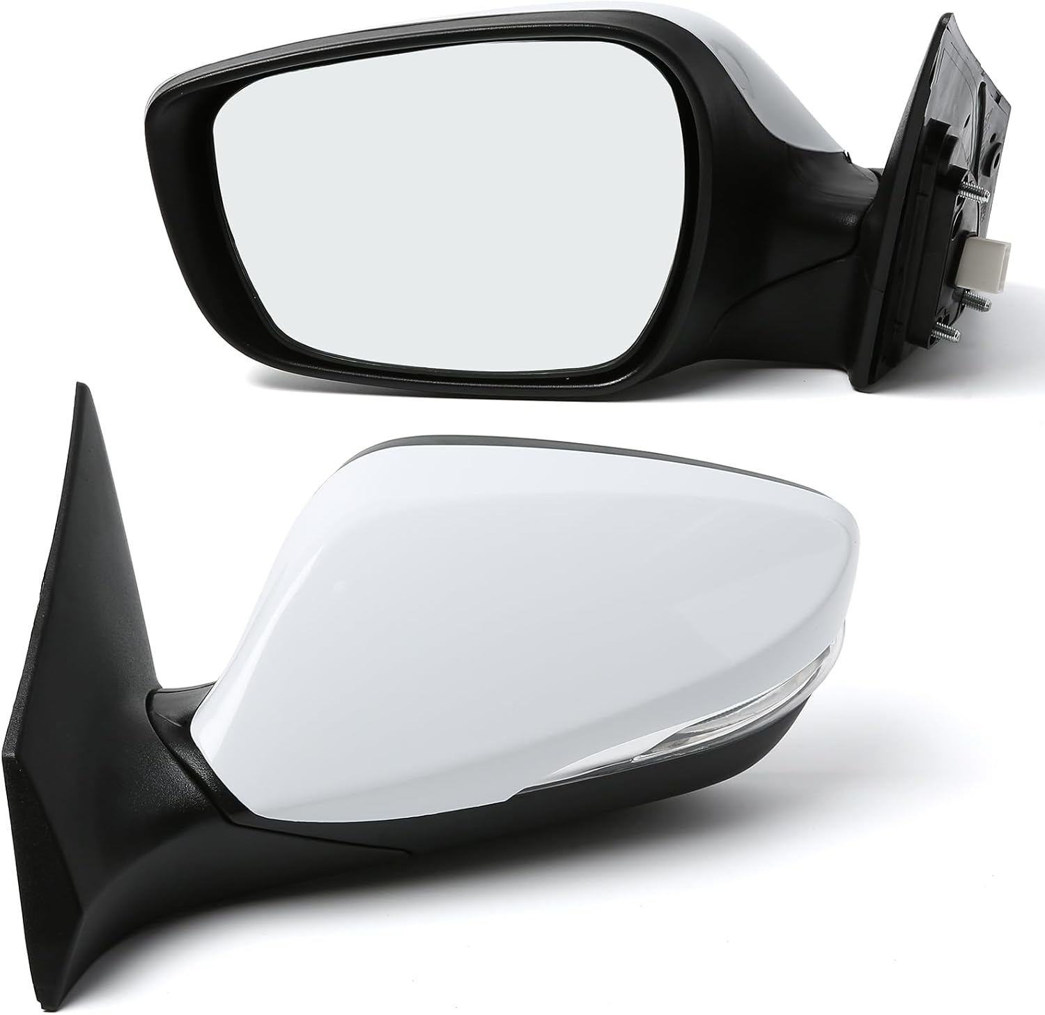 Driver Side Mirror (Left/LH) Compatible with Hyundai Elantra 2014-2016, Power, Heated, Manual-Folding, w/Turn Signal, 6-Pin Connector, White Housing, Replaces 876103Y510, HY1320209