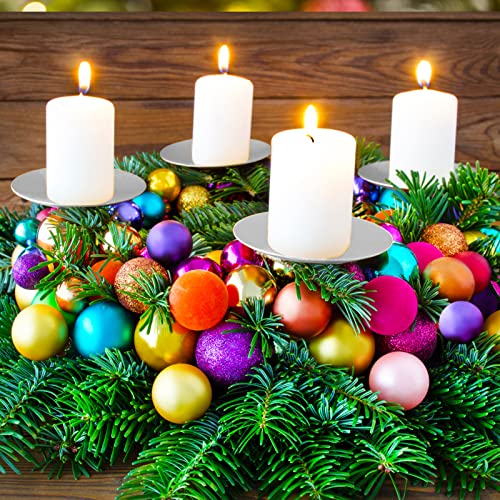 GoMaihe Portacandele Corona Avvento 4 Pezzi, 8cm