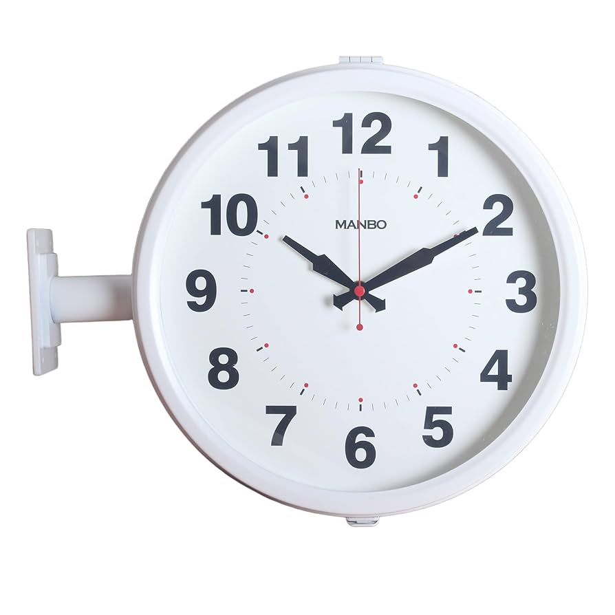 両面電波掛け時計 manbo double face wall clock 両面電波掛け時計 manbo double face wall clock 電波時計 無音