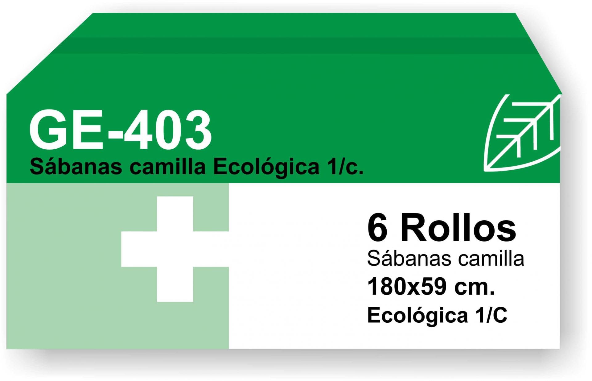 Papel de camilla GE-403 | 1 Capa | Precorte cada 180 cm | 67 m de largo | Ancho de 59 cm | Peso de 1450 gr | Caja de 6 unidades | Ecológico