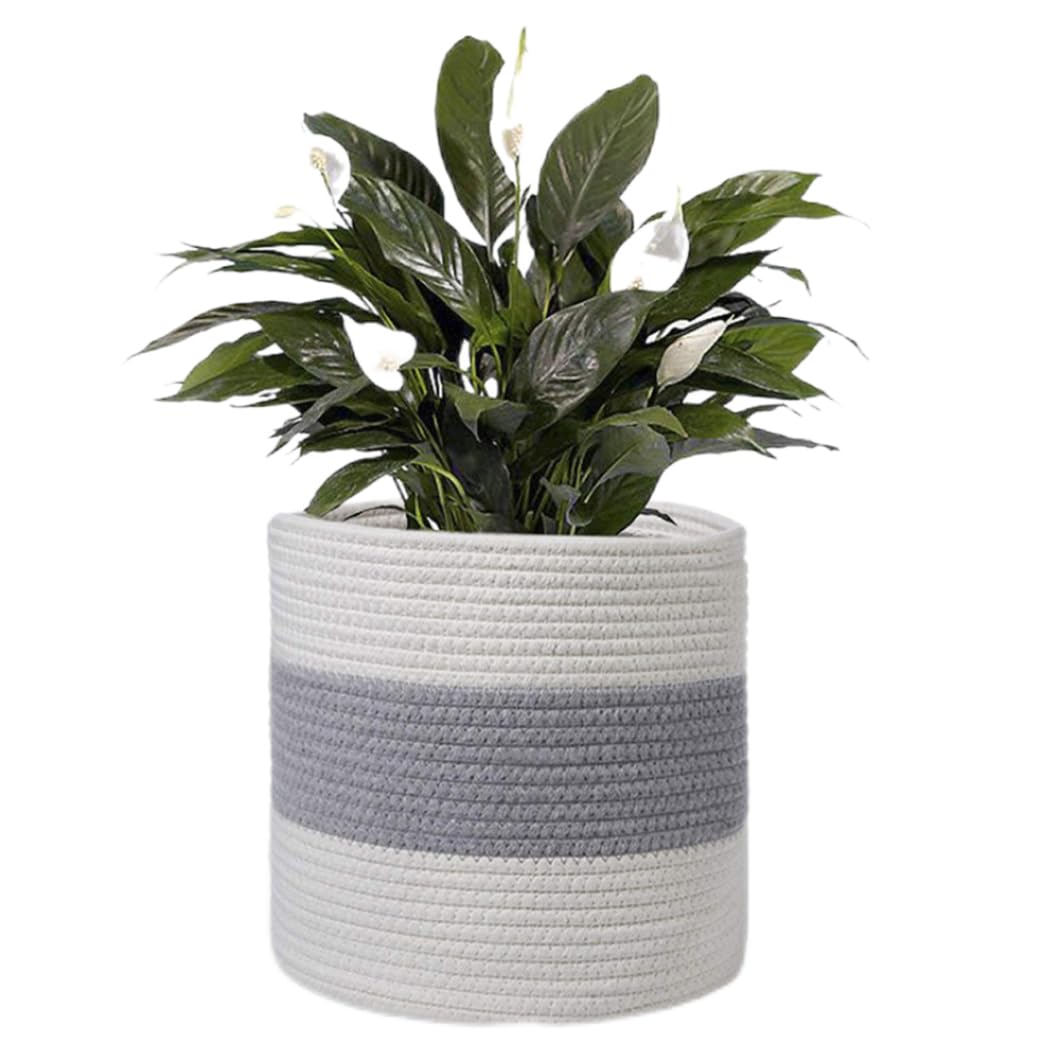 CAKEEYUM Woven Plant Basket Jute Rope Plant Pot Indoor Flower Planters for Home Flower Decor Style2 gardening