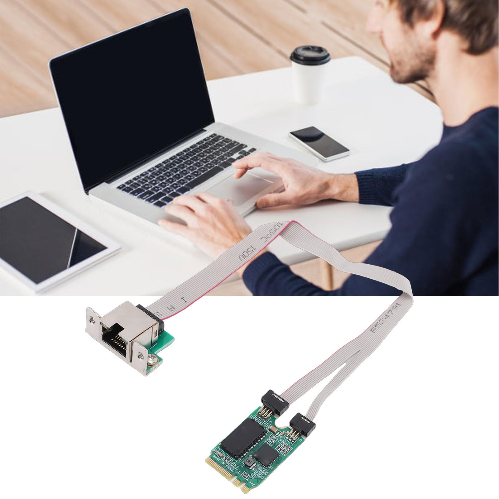Scheda di Rete Gigabit Ethernet da 2,5 G con Chiave M.2 A+E, Scheda di Controllo Industriale con Porta RJ45 con Trasmissione Dati Stabile per Computer Portatile Desktop