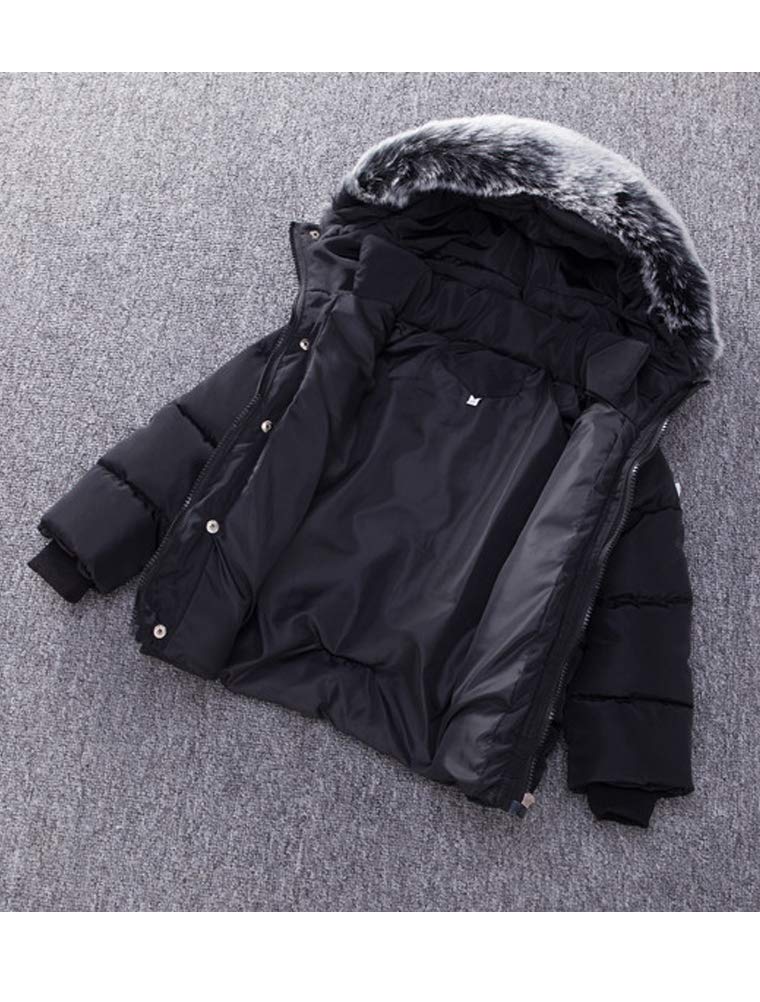 Manteau Duffel-Coat Hiver pour Bébé Garçon Fille à Capuche Blouson Epaisse Chaud Hoodies 1-7 Ans