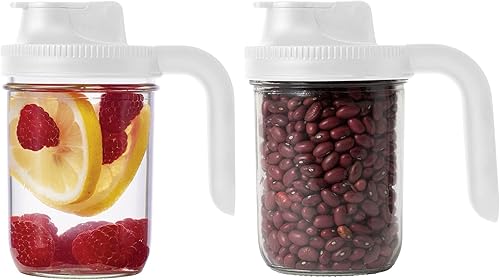 Jarware 82690 - Tapa para tarro Mason con asa, boca ancha, color blanco