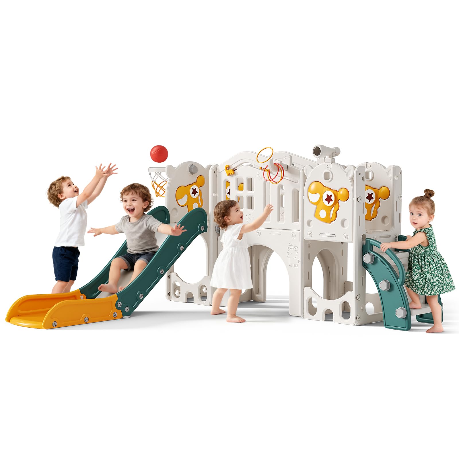 Toboggan pour Enfants 10-en-1,Toboggan pour l'intérieur et l'extérieur