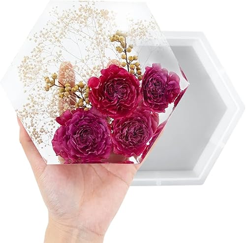 Miniatura 2 de FineInno Molde de resina grande, molde de silicona en forma de corazón, molde profundo de resina epoxi de corazón de amor para preservación de