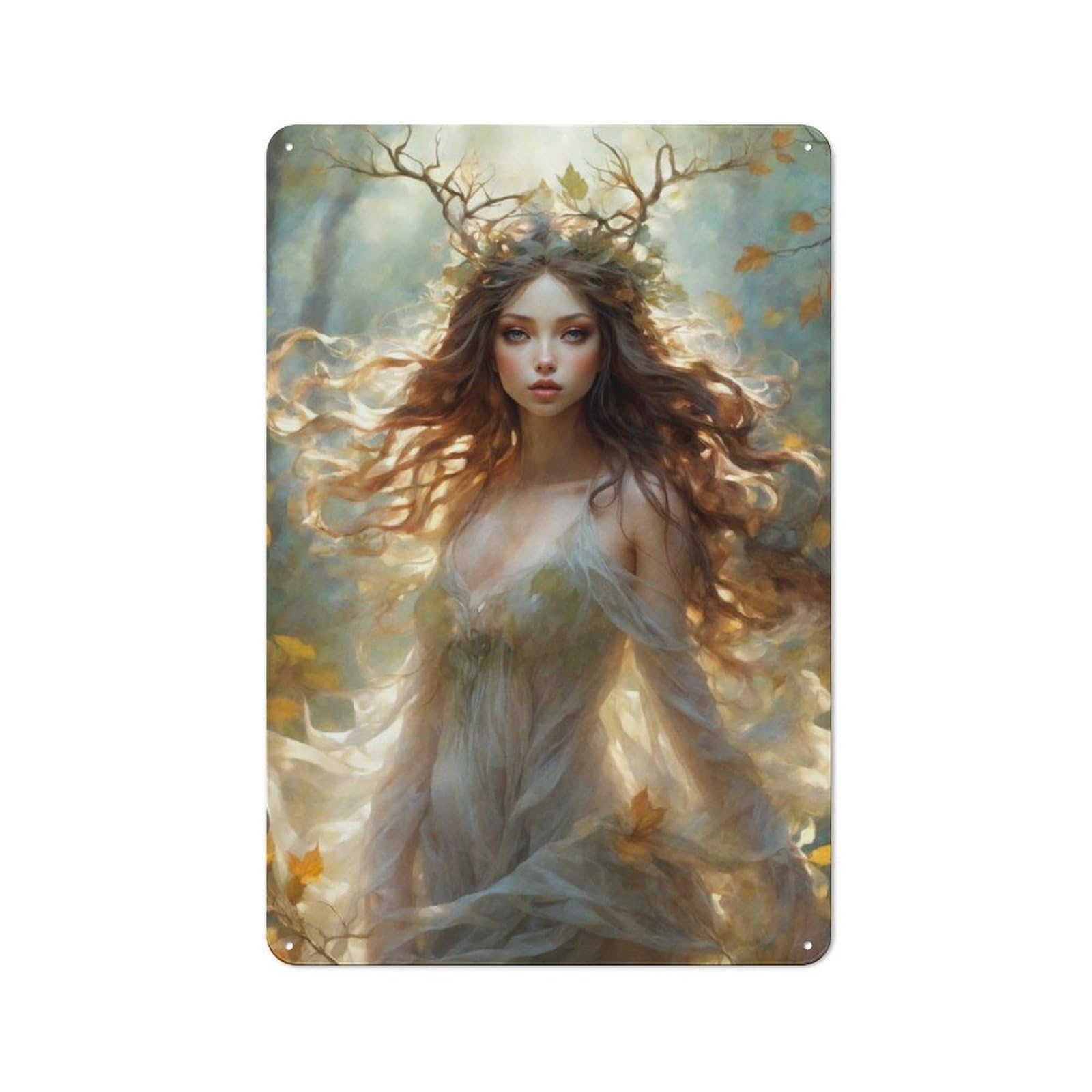 Junmoney Dancing Nymph Classic Decorative Tin Plaque 30X20cm, Bar Wall Plaque For Diner, Restaurant, Shed Or Kitchen
