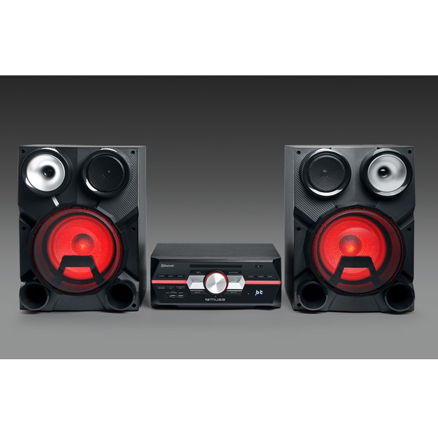 MUSE M80-DJ Microsystème CD/MP3 avec Bluetooth, FM stéréo avec 60 Stations préréglées, Port USB, Affichage LED.