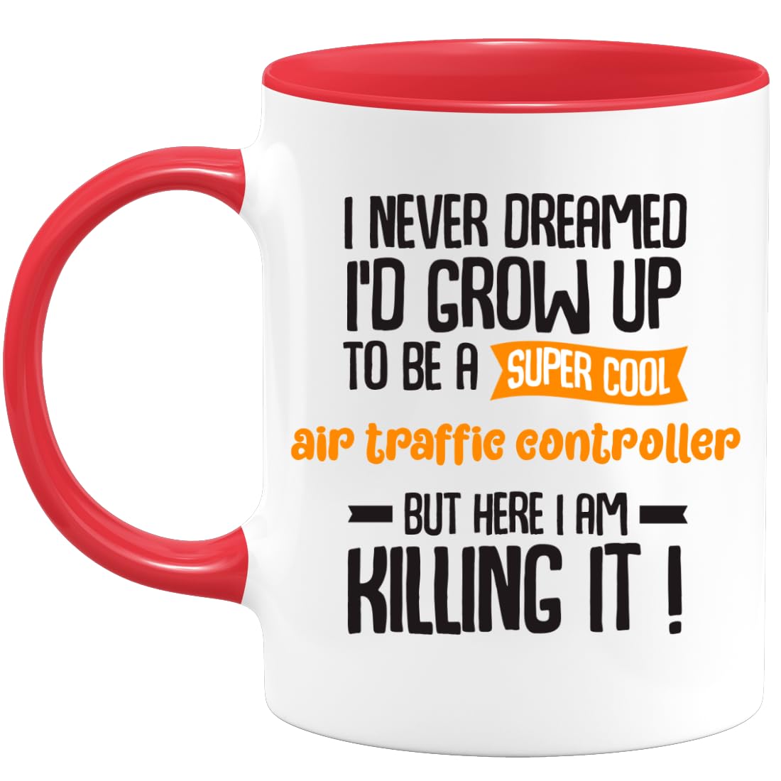 QUOTEDAZUR - Mug For Cool Air Traffic Controller - The Perfect Retirement Gift For Air Traffic Controller - Personalized Men Colleague Gift - Original Job Gift For Birthday, Christmas, Thank you - Red