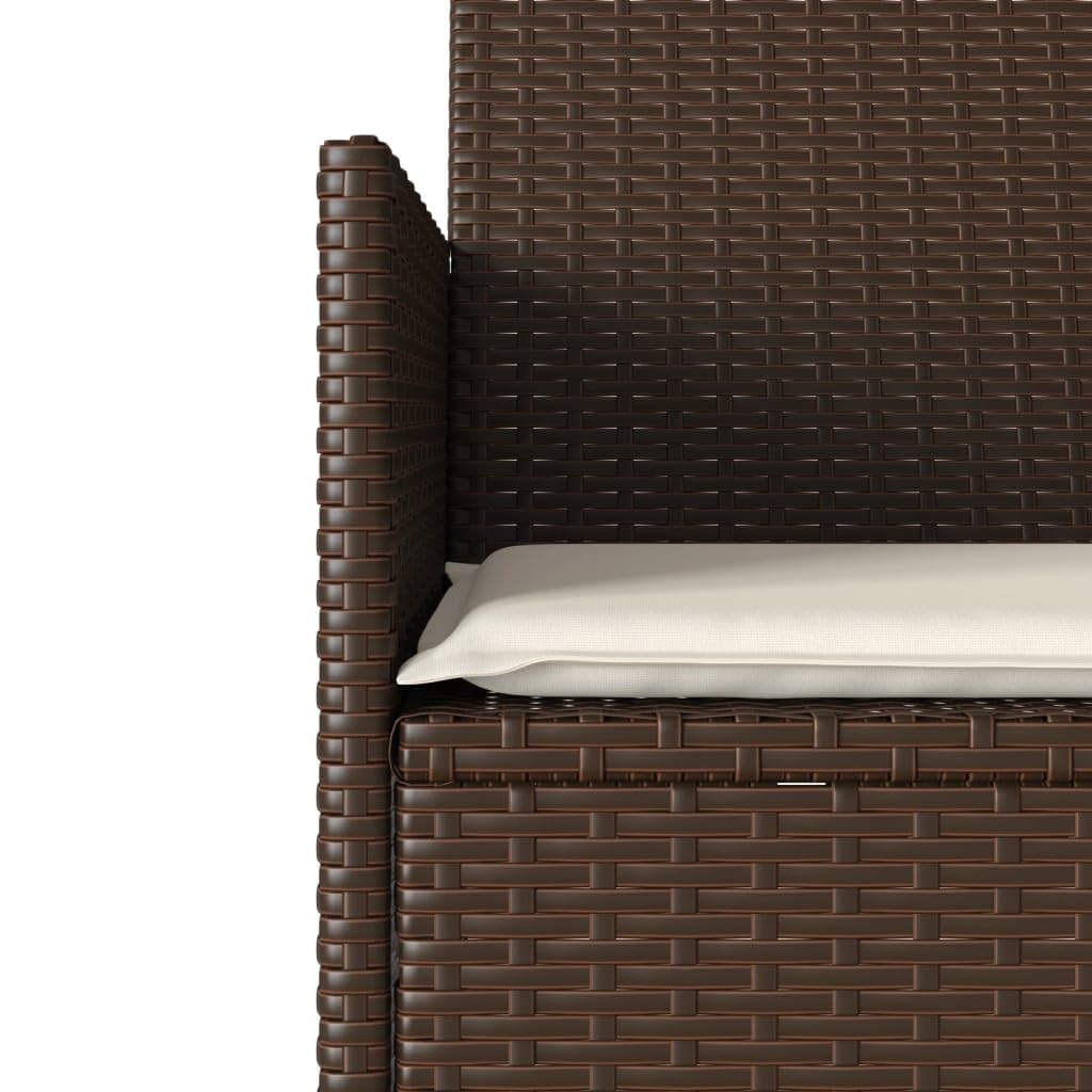 vidaXL Ogrodowa sofa 2-os. ze stolikiem i poduszkami brązowy rattan PE
