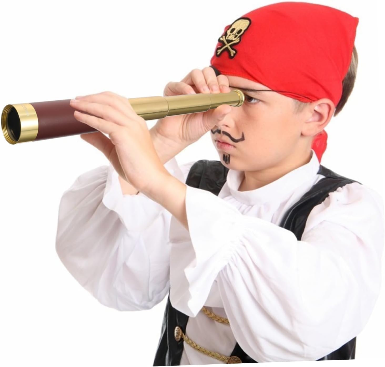 DOITOOL Pirate Retro Stretch Telescope High Magnification Binoculars Manual Bag for Cosplay and Travel