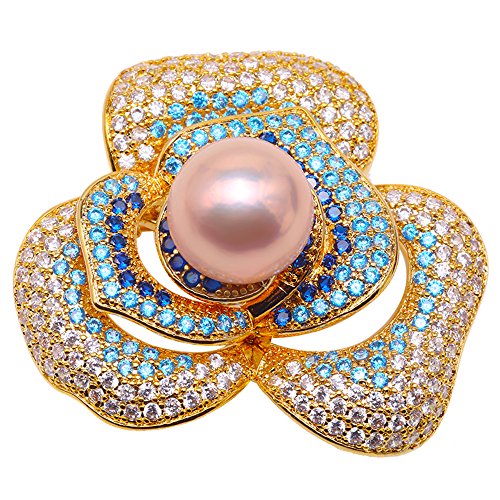 JYX - Spilla a forma di bouquet di perle d'acqua