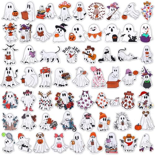 Glitinsel 60 Pcs Ghost Patches Iron on Halloween Pumpkin Book