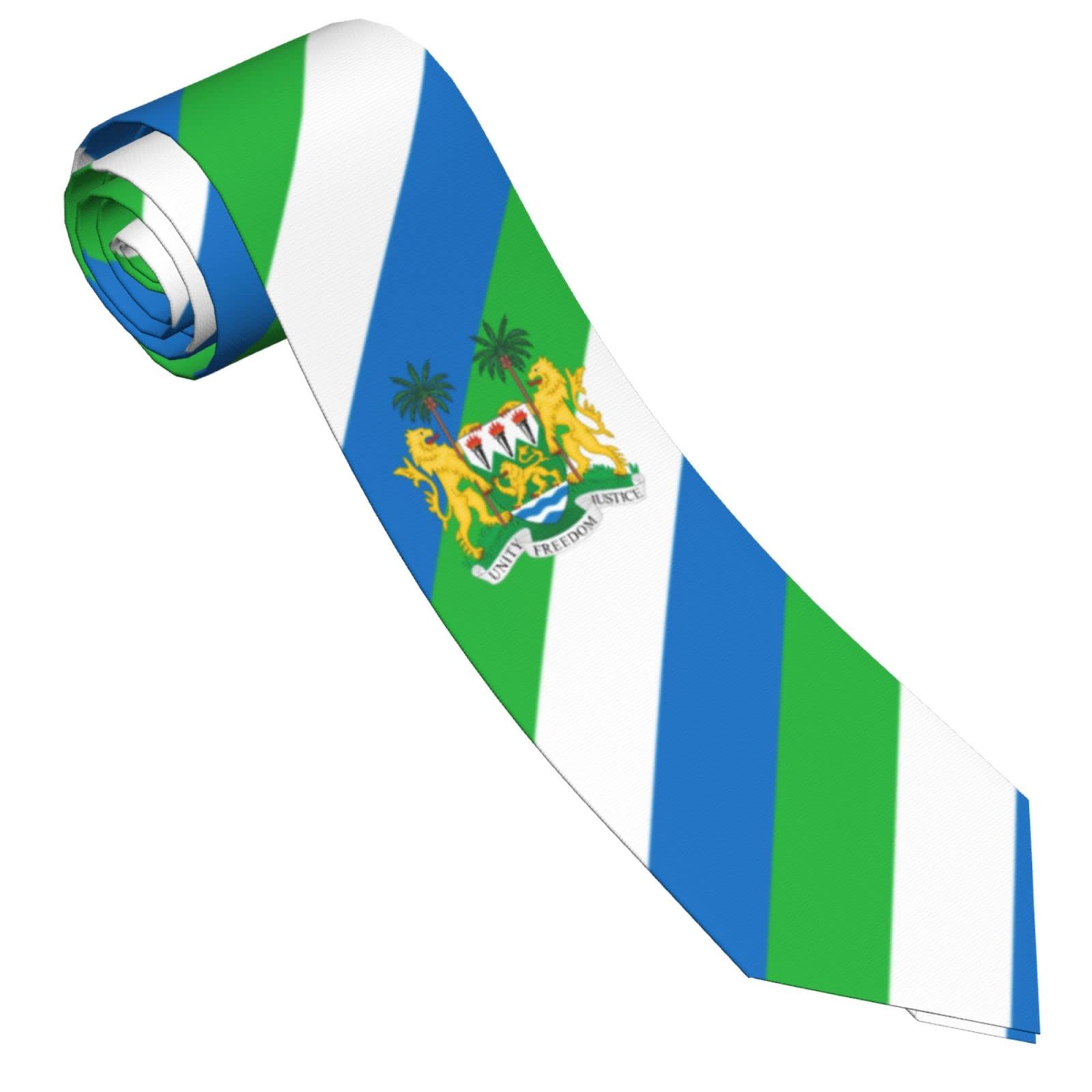 DABOYOZHZH Sierra Leone Flag 8 Striped Necktie Men'S Neck Ties Mens Party Business Neckties Soft Skil Tie