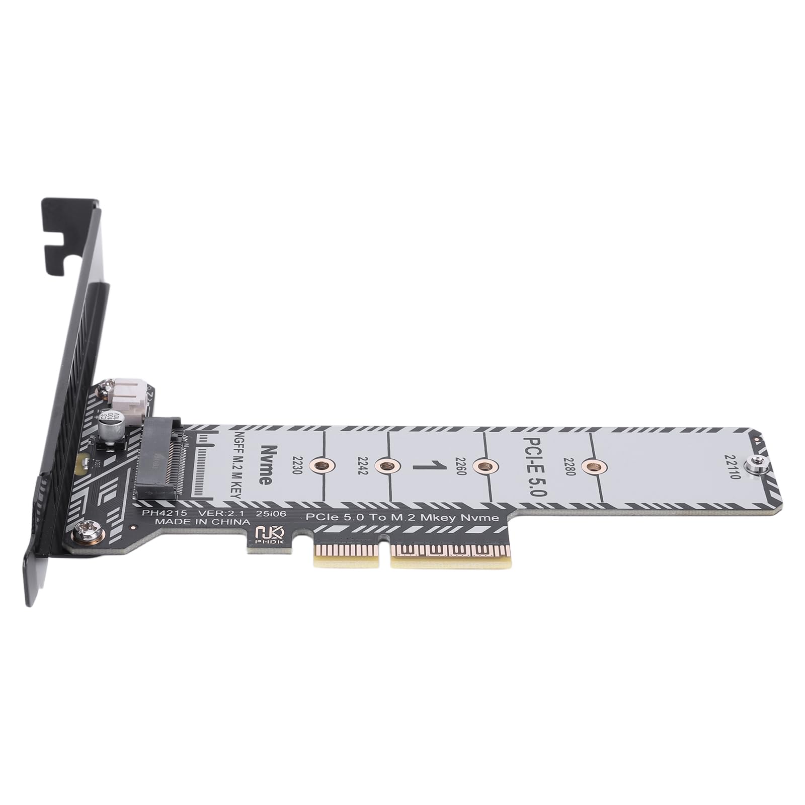 Karta adaptera PCIe 5.0 na M.2 NVMe, niskoprofilowa, pełna wysokość, kompatybilna z SSD 2230-22110, do Windows/Linux/Mac