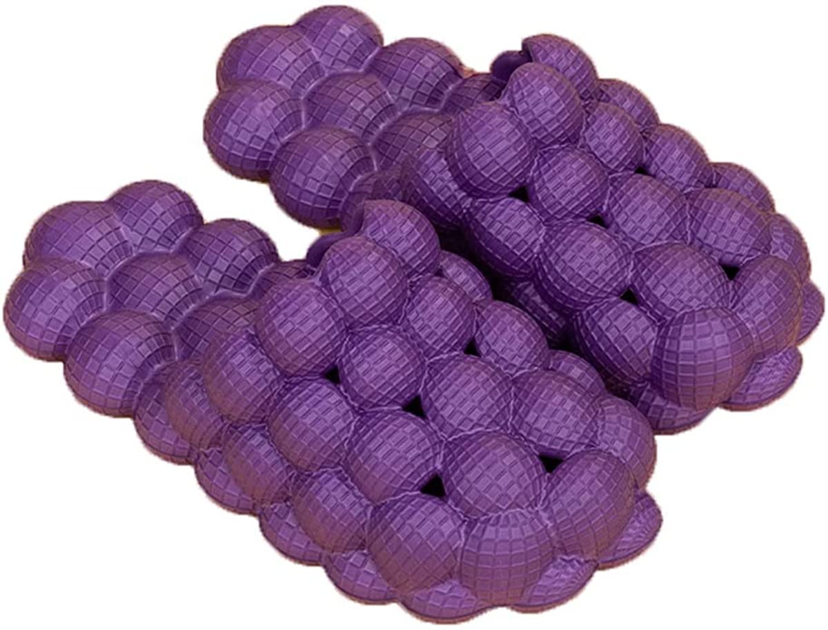 Massage Bubble Slides Slippers for Women Men,Tatanallie Funny Lychee Bubble Spa Slippers,Cloud Cushion Pillow Gym Slides Slippers,Non-slip Thick Sole