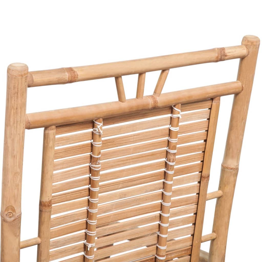 vidaXL Silla Mecedora de Jardín de Bambú Asiento Balancín Patio Terraza Porche
