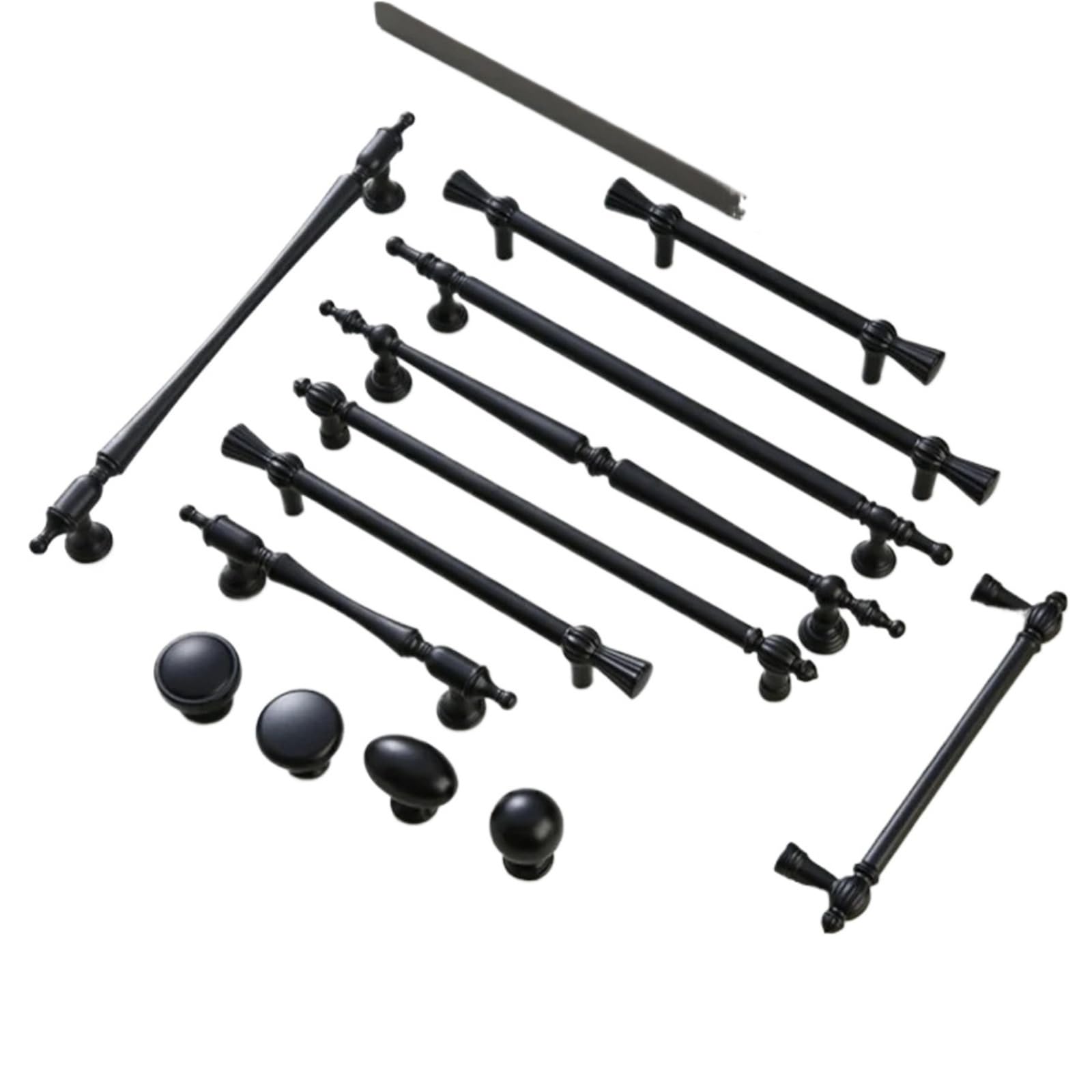 IRFHDCX Cupboard Handles Modern Kitchen Cabinet Storage Handles Pulls Black Drawer Knobs Wardrobe Door Shoe Rack for Furniture(Black 8805 96mm)