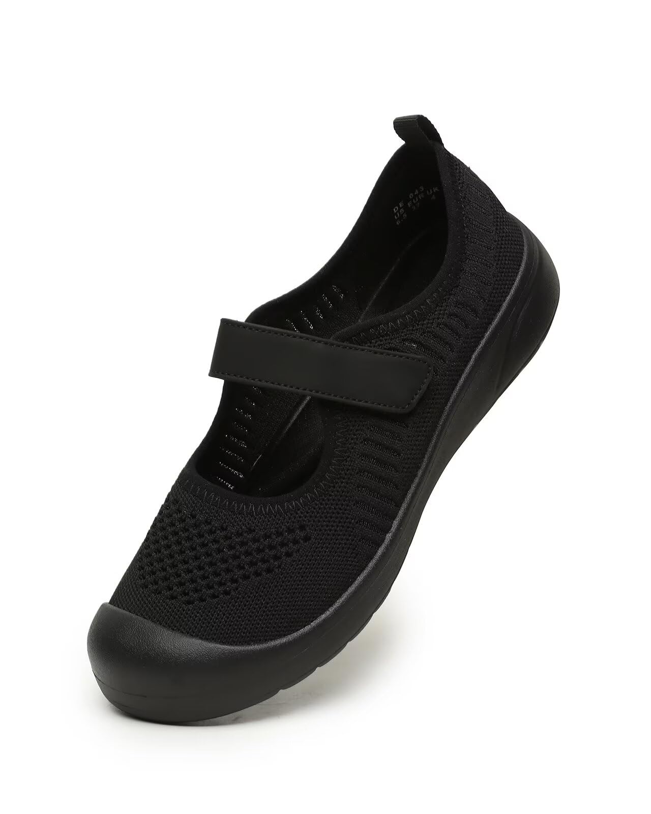 DEXJEWU Women's Mary Jane Flats Comfortable Knit Slip-on Walking Shoes Ballet Flats Dressy Casual Shoes with Adjustable Straps Arch Support