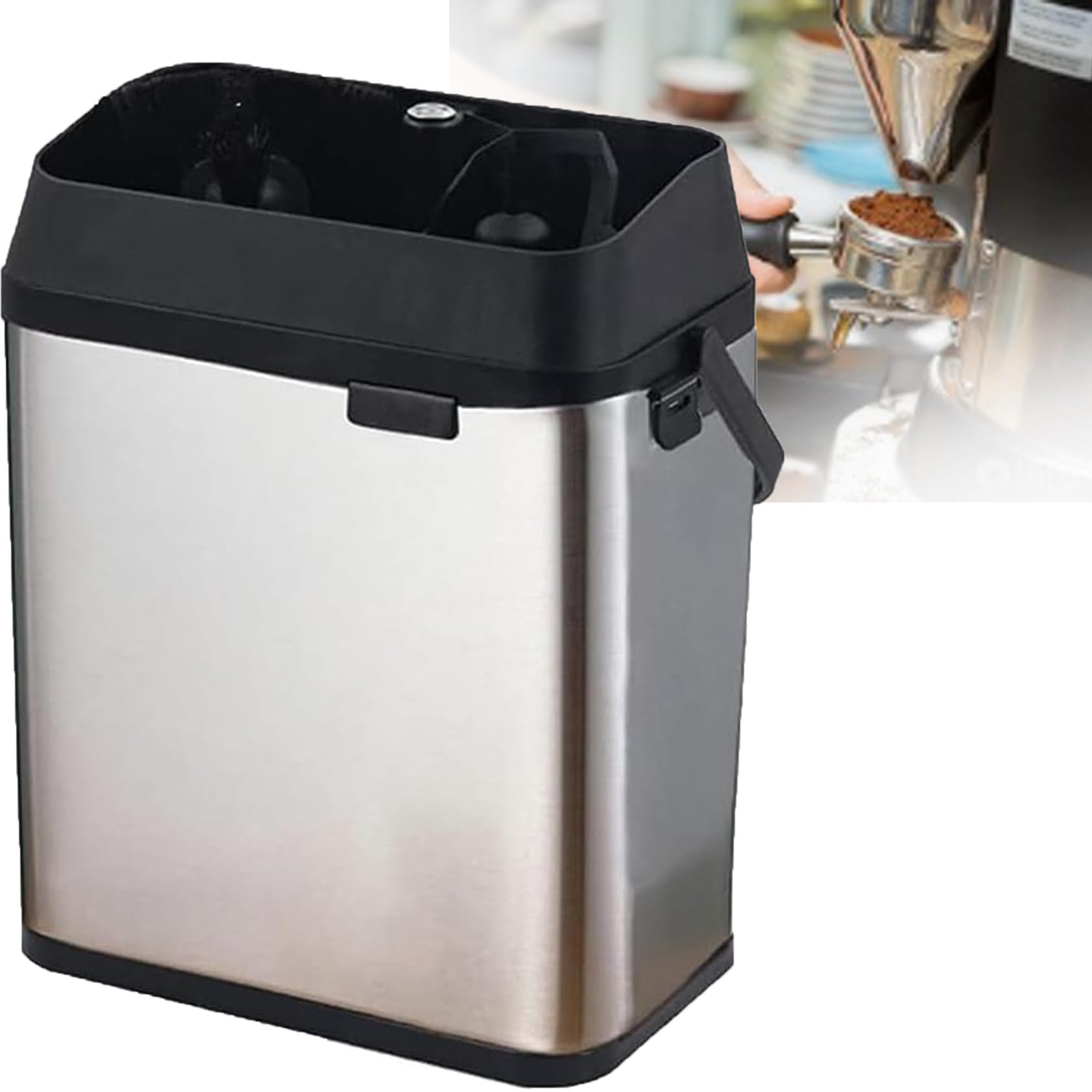 Elektryczny środek do czyszczenia portafiltrów – Automatyczny środek do czyszczenia fusów z kawy – Innowacyjny dodatek do ekspresu do kawy (Silver)
