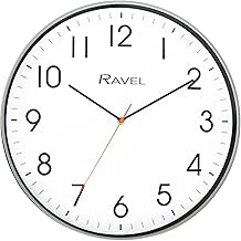 Ravel - Horloge Murale Moderne de 40 cm pour Le Bureau et la Cuisine - Quartz analogique - RWC.40.13 - Gris
