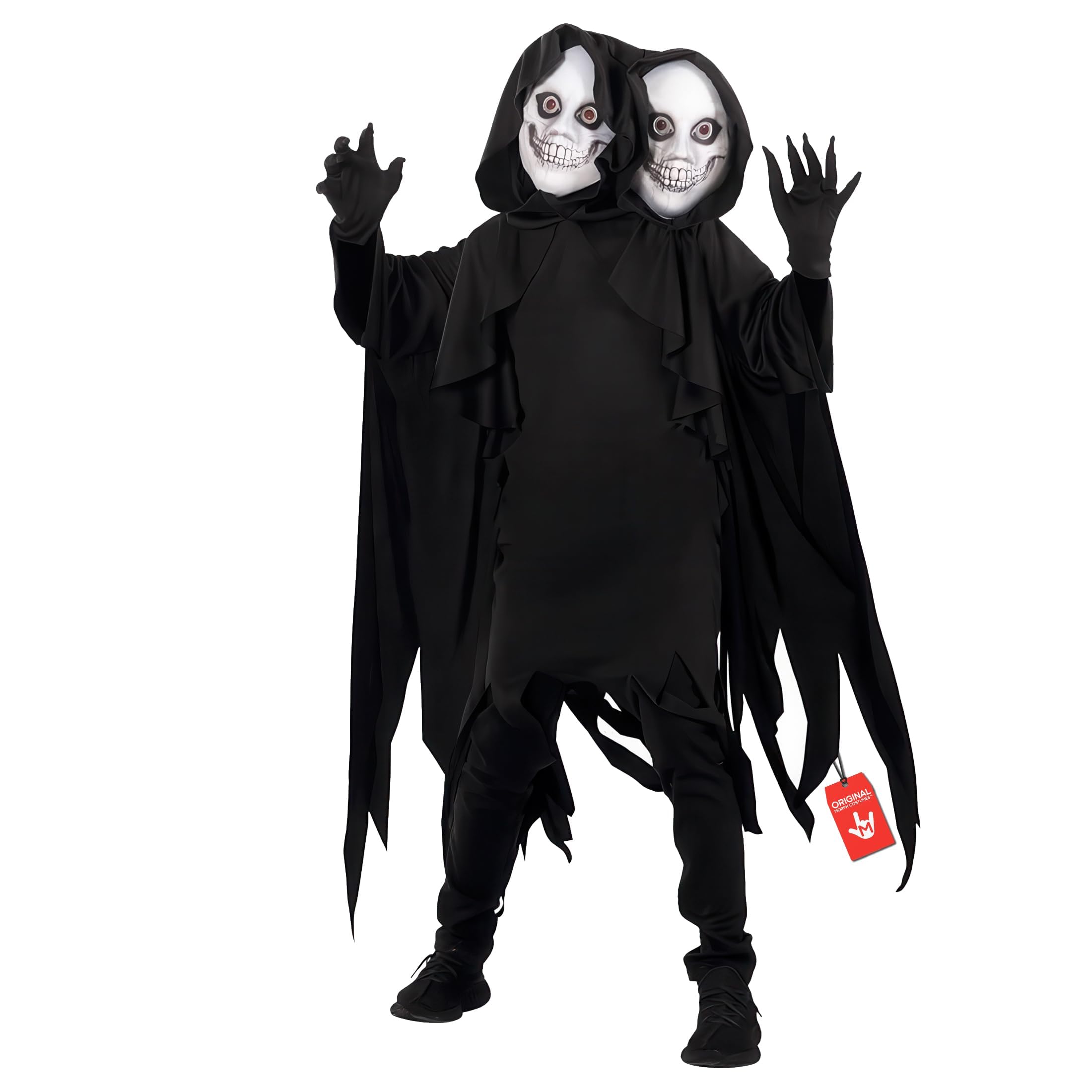 Morph Kinderkostüm Sensenmann, Gruseliges Halloween Outfit, Perfekt für Horror und Karneval