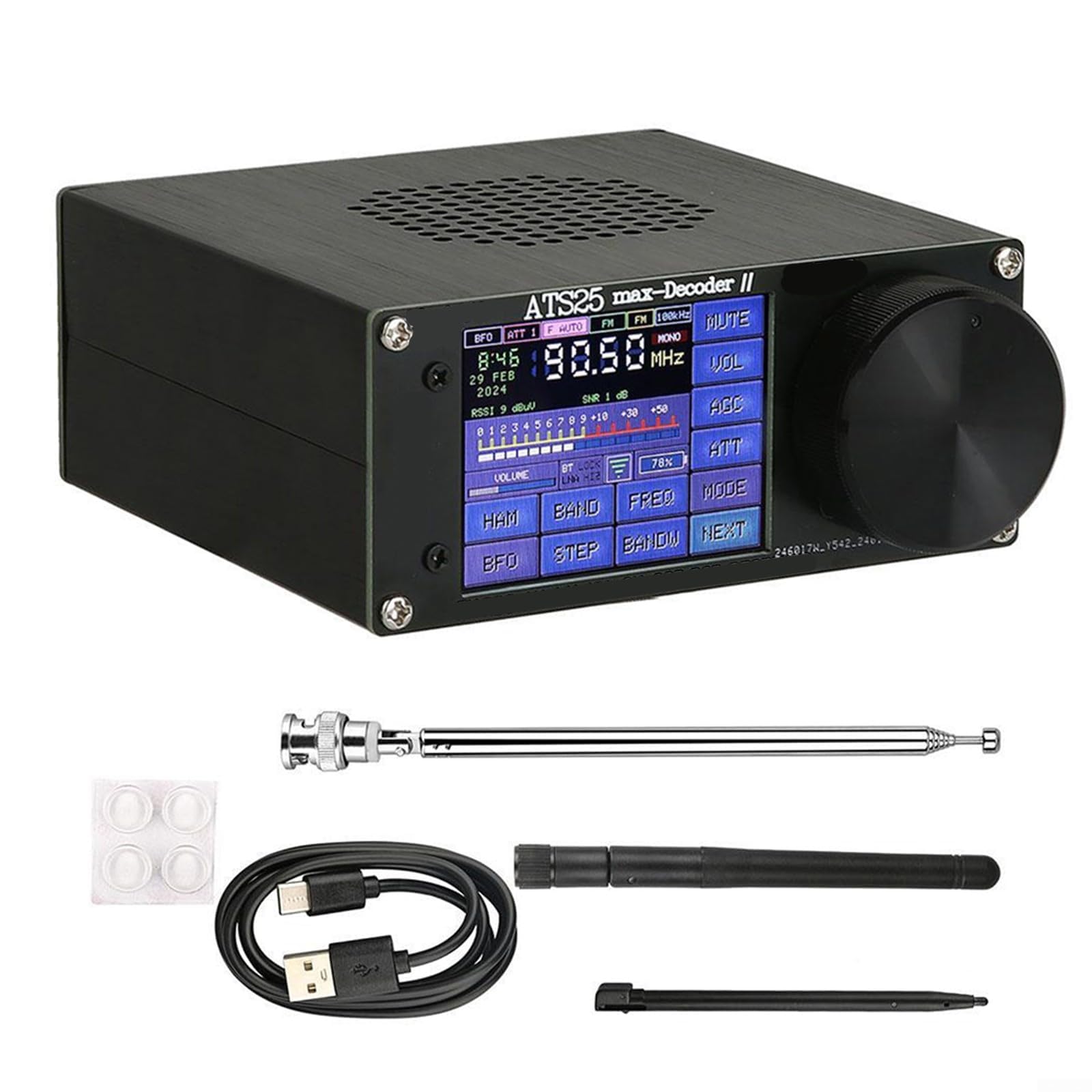 Récepteur radio pleine bande, radios à ondes courtes, écran tactile de 2,4", ATS25 Max Decoder II Radio pour LSB, AM, USB, CW, DIGI, ATS25 Max Decoder II
