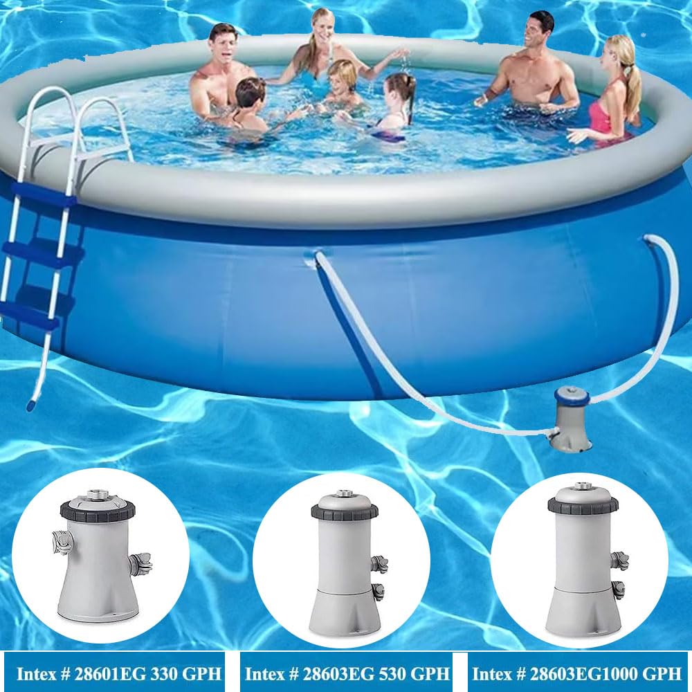 2 Pièces Tuyau Piscine 32mm,149,9cm Tuyau Piscine avec 4 Pinces Métalliques,pour Pompe à Filtre Eau Arrosage Bassin Piscine Hors Sol,pour Intex 530 GPH et 1000 GPH(Blanc)