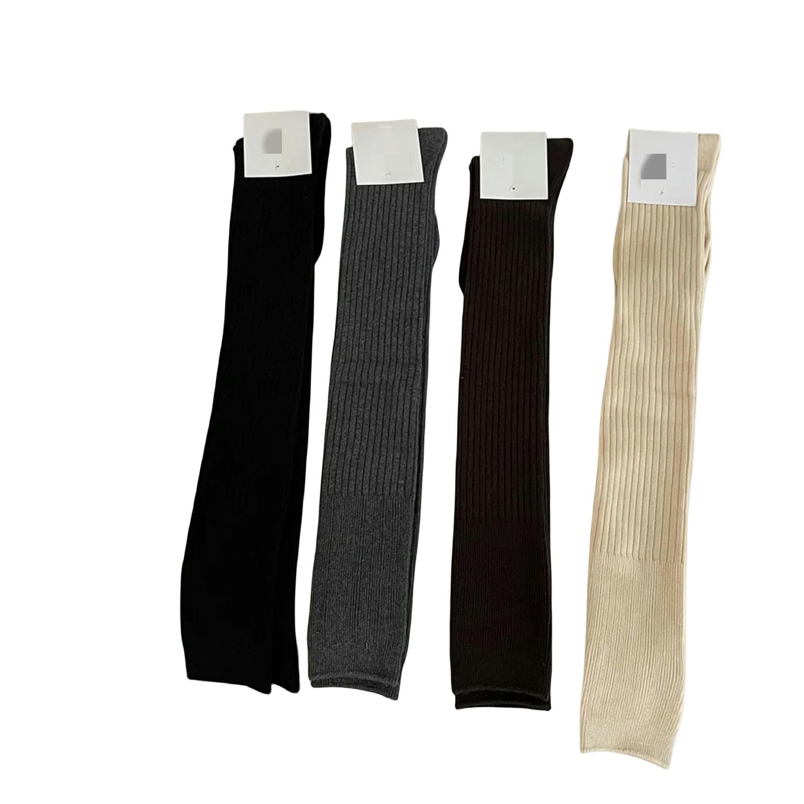MdybF Calzini 4 Coppie Autunno Inverno A Colori Solidi Calze Ginocchine da Donna Calzini da Donna A Doppio Ago in Cotone Caldo Calzino Femminile