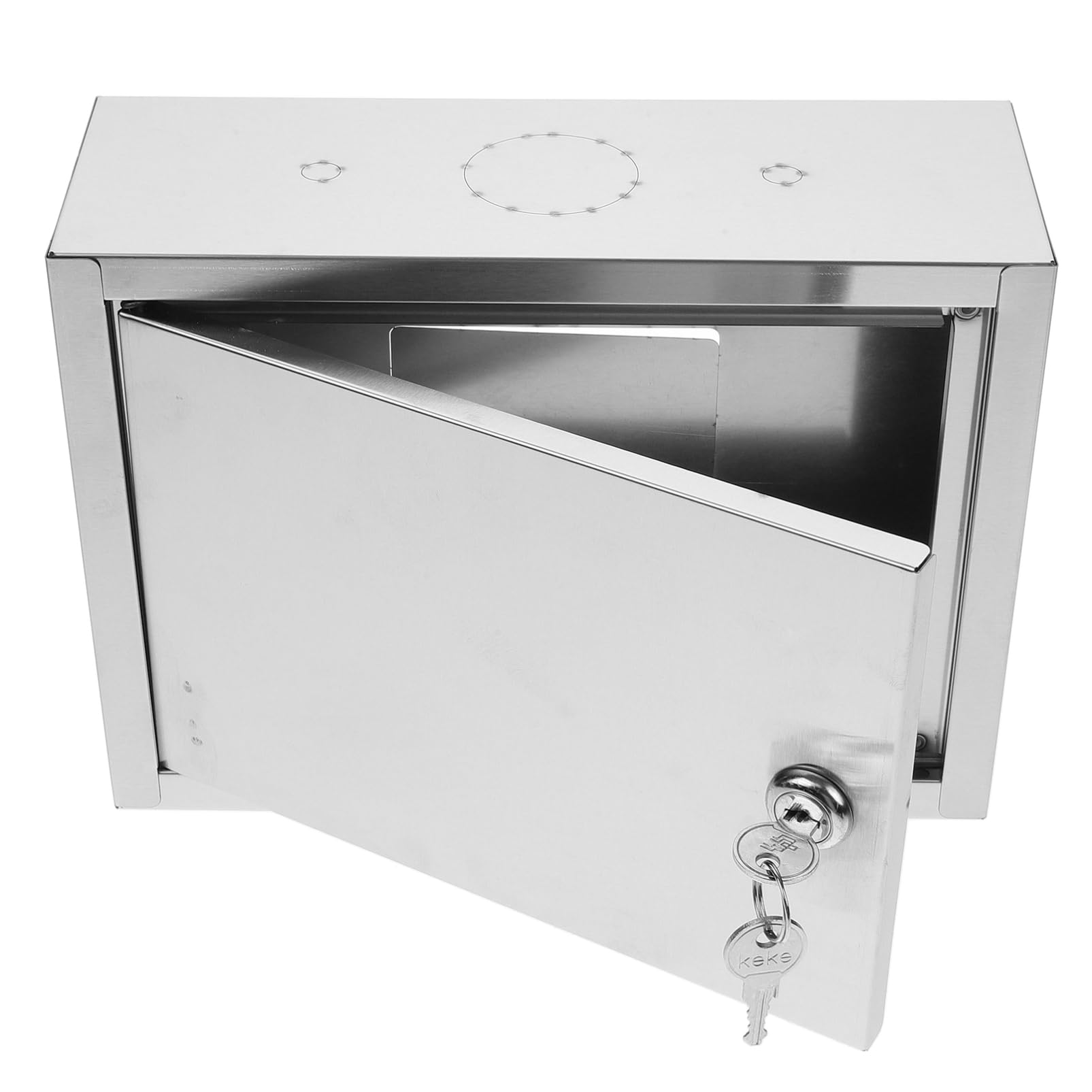 VANZACK Milk Box for Porch, Wall Mount Drop Box with Lock - Stainless Steel Mailbox for Outside Front Porch Door Silver