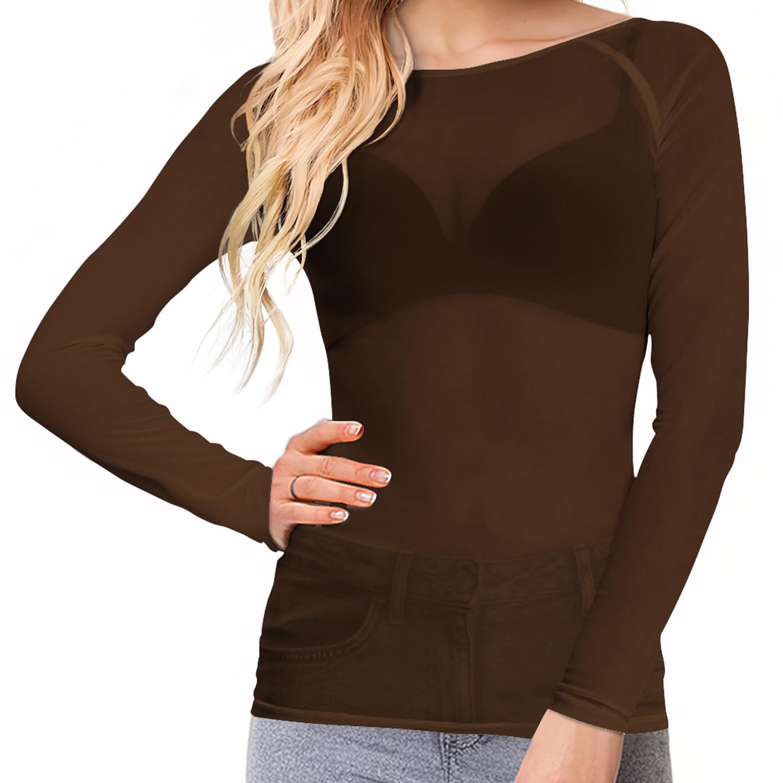 Buauty Sheer Tops for Women,Mesh Fishnet Tops Plus Size,Stylish and Sensational Mesh Blouses for Fashion-Forward Ladies