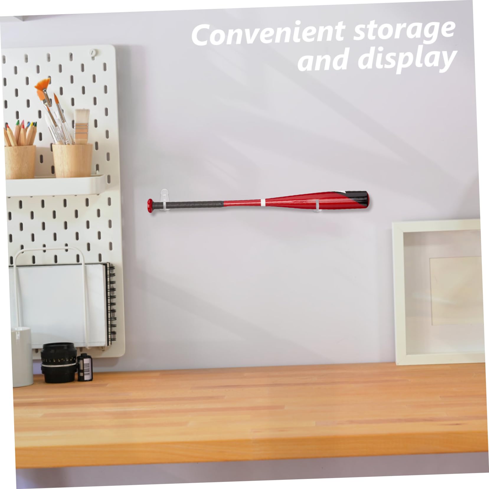 GOOHOCHY Bat Holder Wall Mount Baseball Bat Display Rack Acrylic Bat Stand Convenient Bat Display