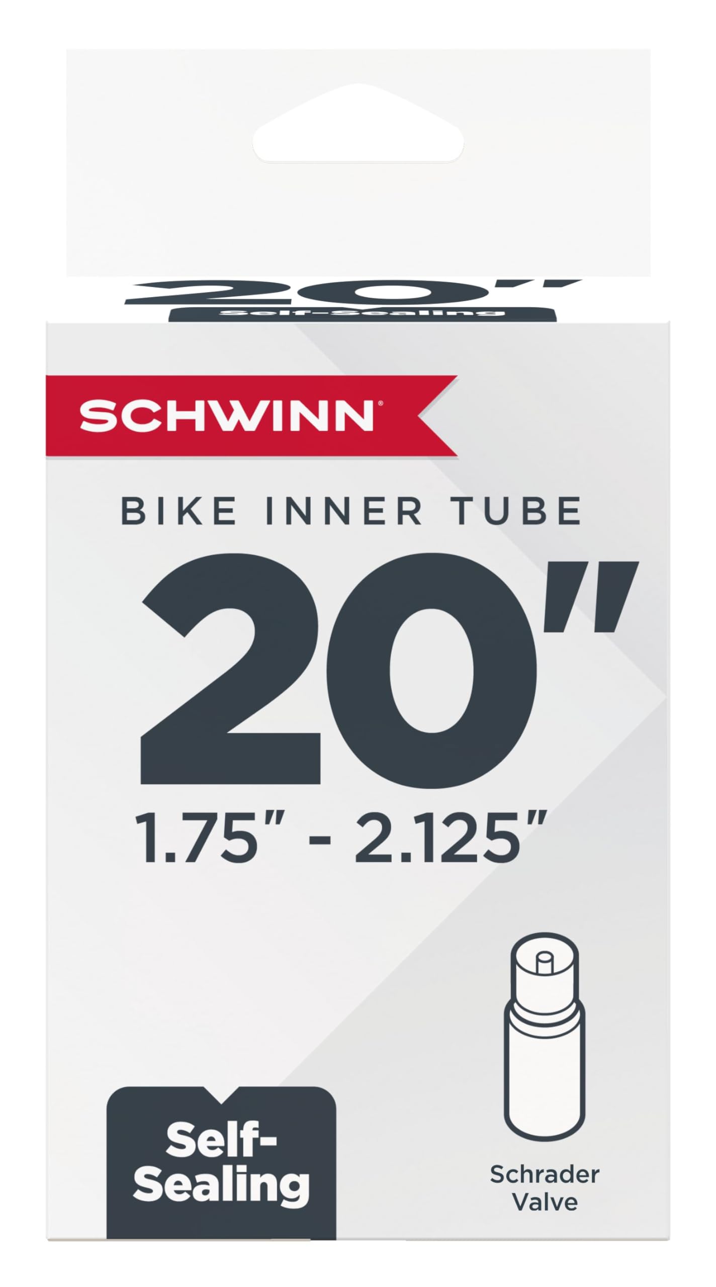 Schwinn Replacement Bike Tube Schrader Valve, Self-Sealing, 20-Inch x 1.75-Inch-2.125, Black