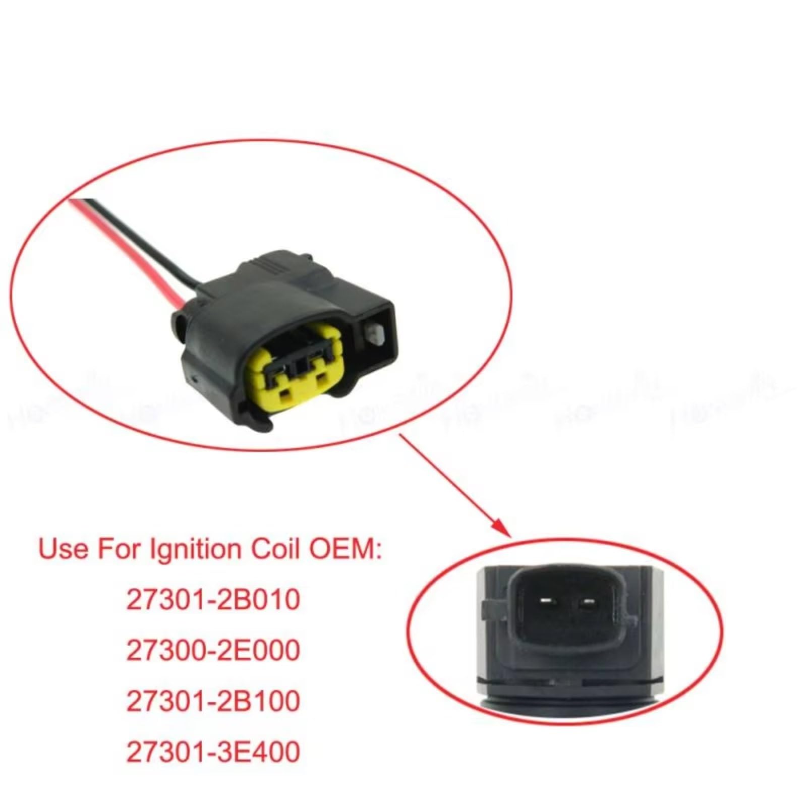 Kfz-Stecker für Kia Soul 2010 2011 Rio 2012 2013 2014 Zündspulenstecker Kabelbaum Buchse Kabelbaumstecker 27350-2B000 (4 Stück)