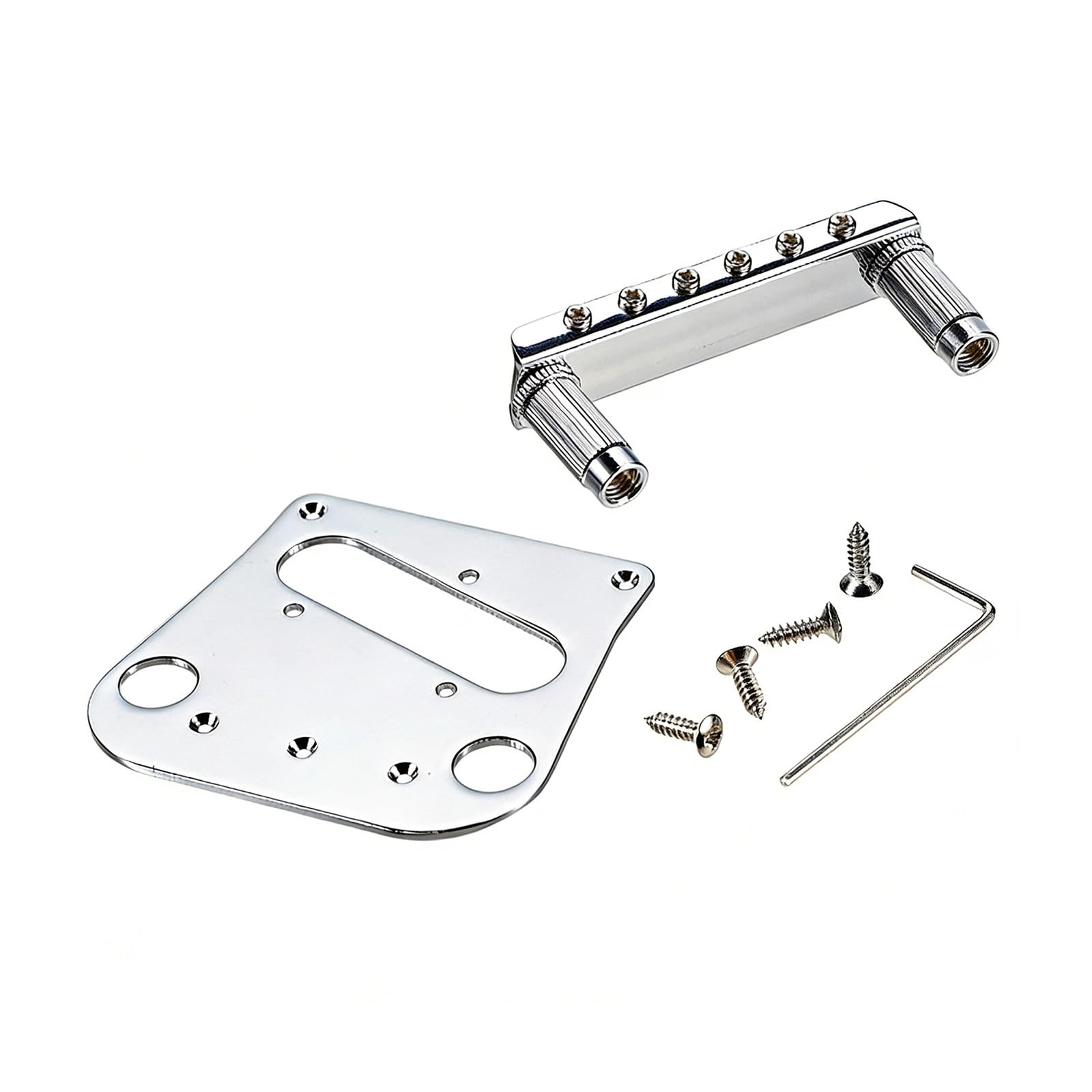 Juego de repuesto profesional de 6 sillines y placa estabilizadora para puente de guitarra B5 y B50 de fácil instalación y placa estabilizadora