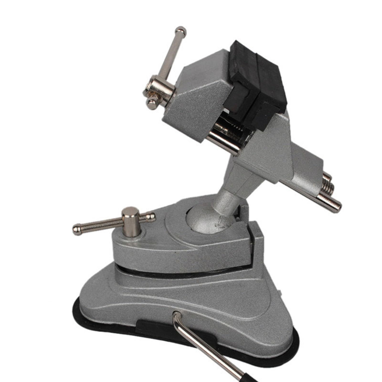 Kalttoy B 360 Degree Rotating Aluminum Alloys Vise Featuring Rubber Lined Jaw And Nonslip Suction Mount For Woodworking Projects Multi Angled Workbench Vise